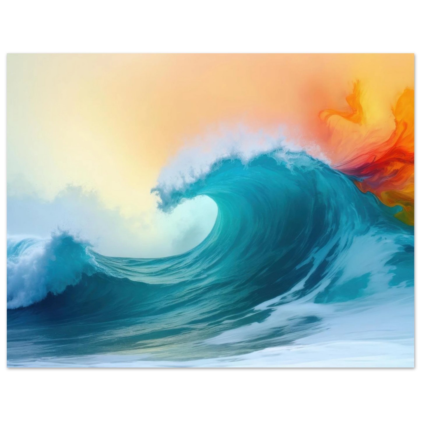 Wandbild kraftvolle welle farbenfrohes ozean kunstwerk in verschiedenen groessen