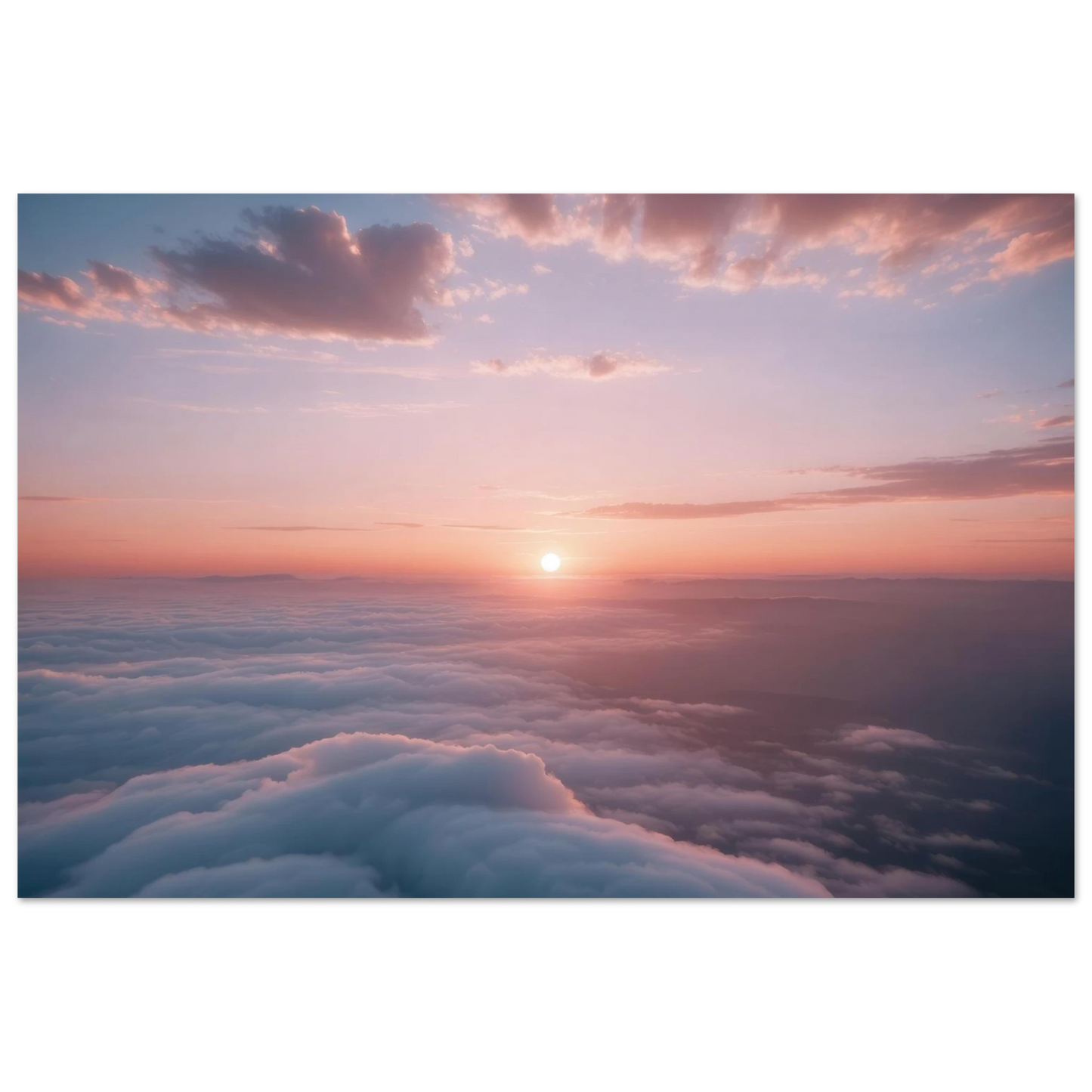 Wandbild sonnenaufgang ueber den wolken ein traumhaftes wandbild in sanften pastelltoenen