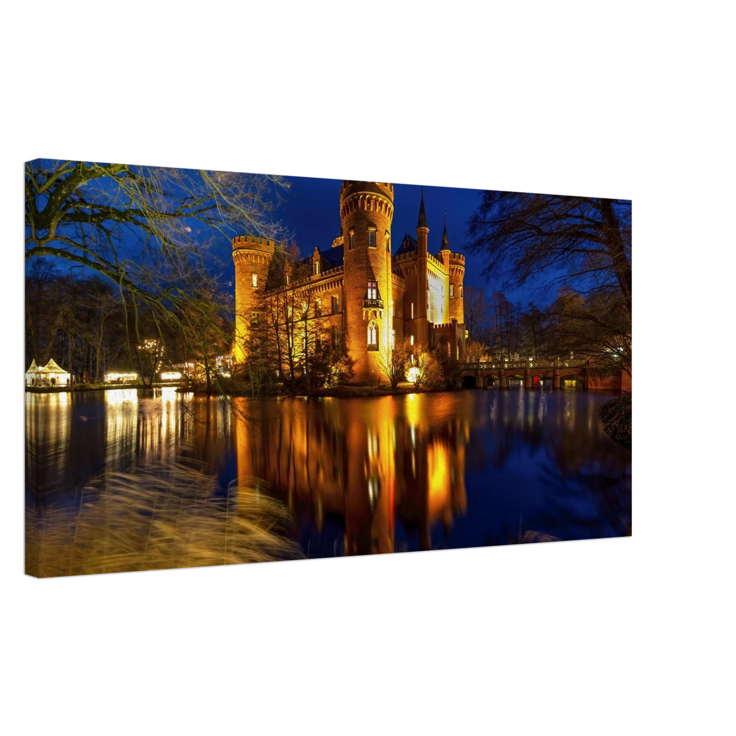 Wandbild schimmerndes schloss bei nacht eine maerchenhafte kulisse in verschiedenen groessen