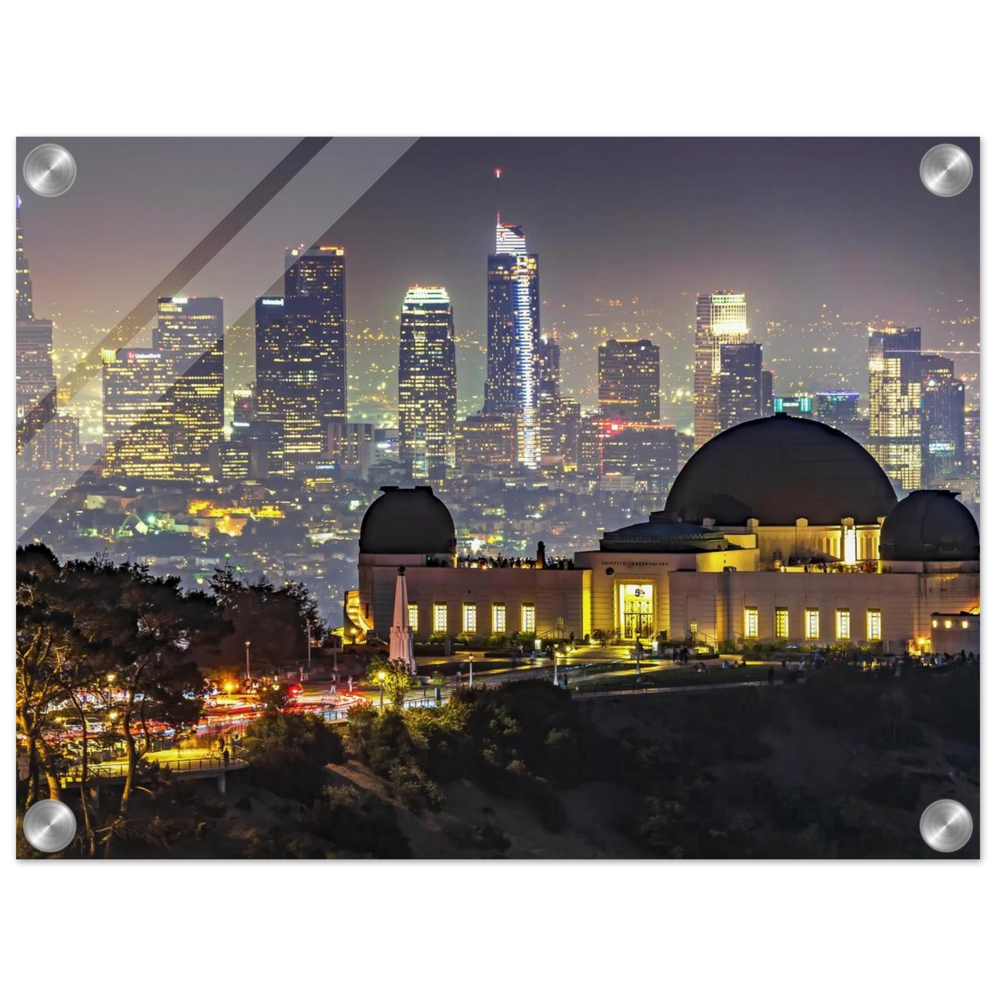Wandbild los angeles nachthimmel griffith observatorium mit stadtpanorama erlebe das leuchten der stadt