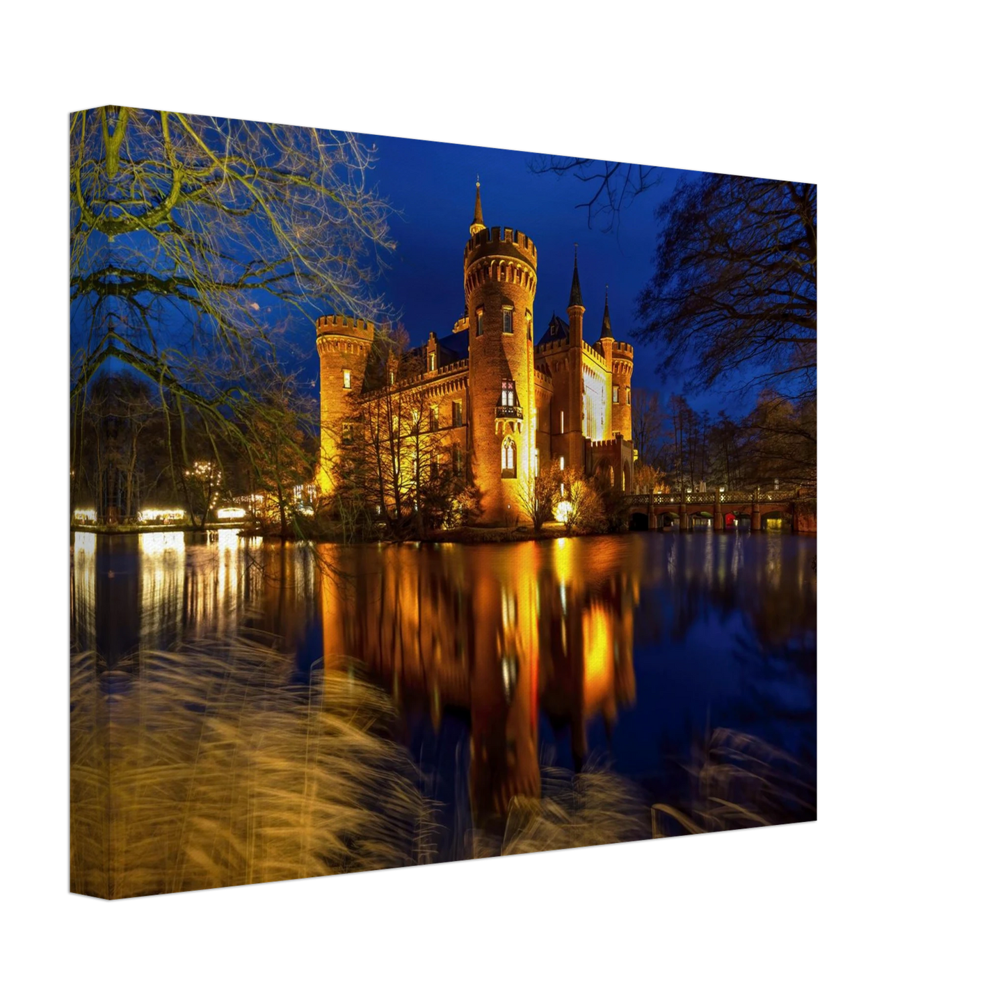 Wandbild schimmerndes schloss bei nacht eine maerchenhafte kulisse in verschiedenen groessen