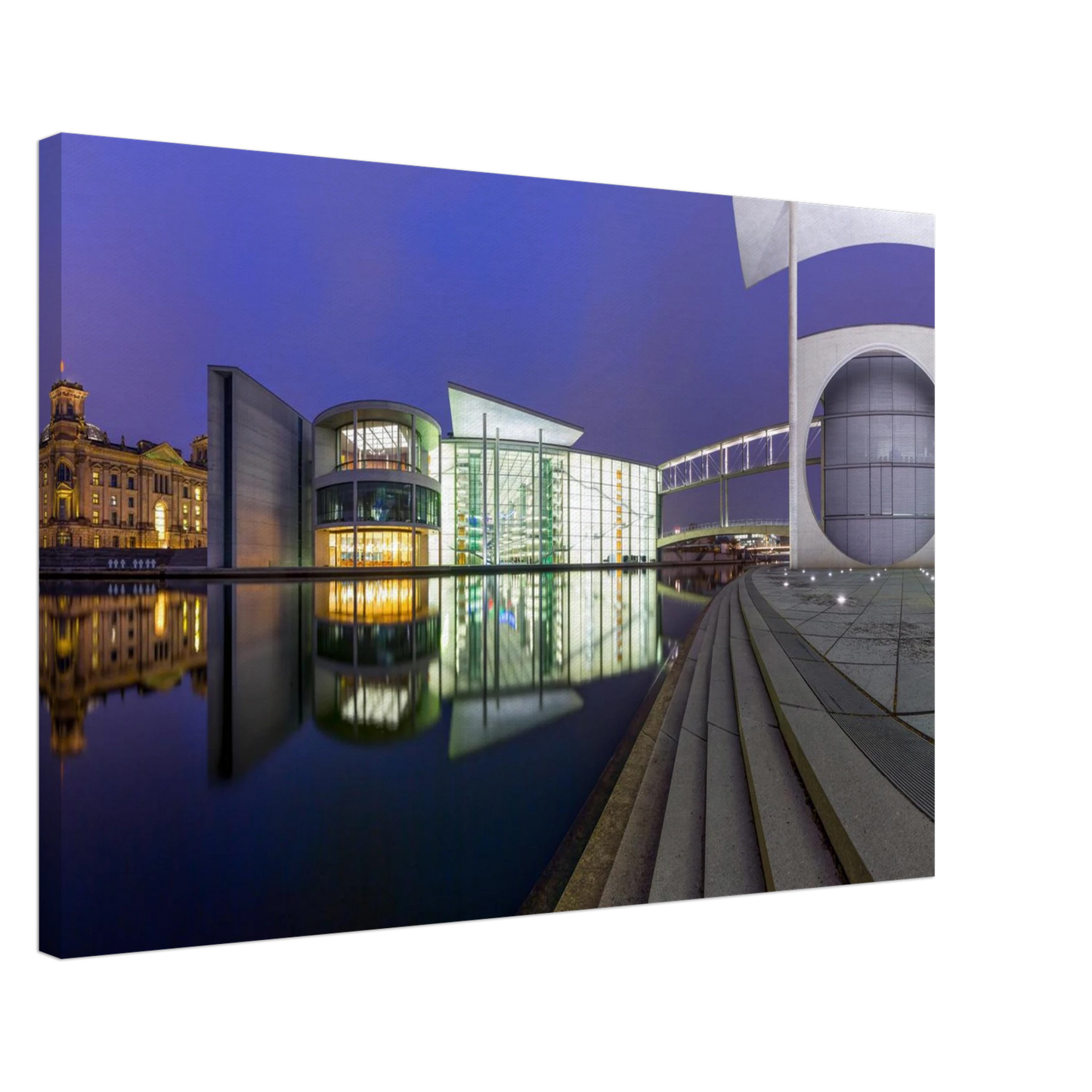 Wandbild berlin impression bei nacht leuchtende architektur als kunstdruck