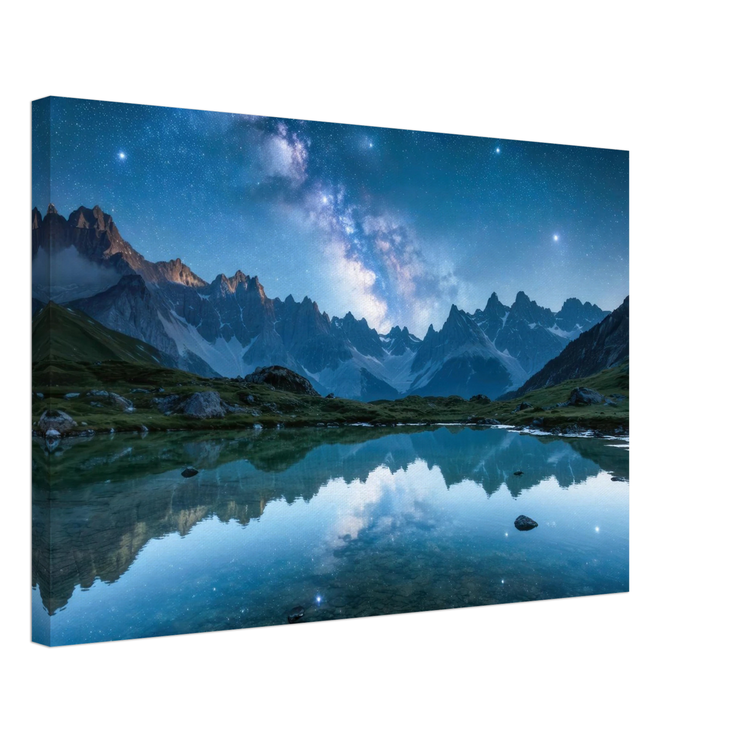 Wandbild himmlische bergspiegelung majestic milky way reflected in alpine lake your choice of sizes