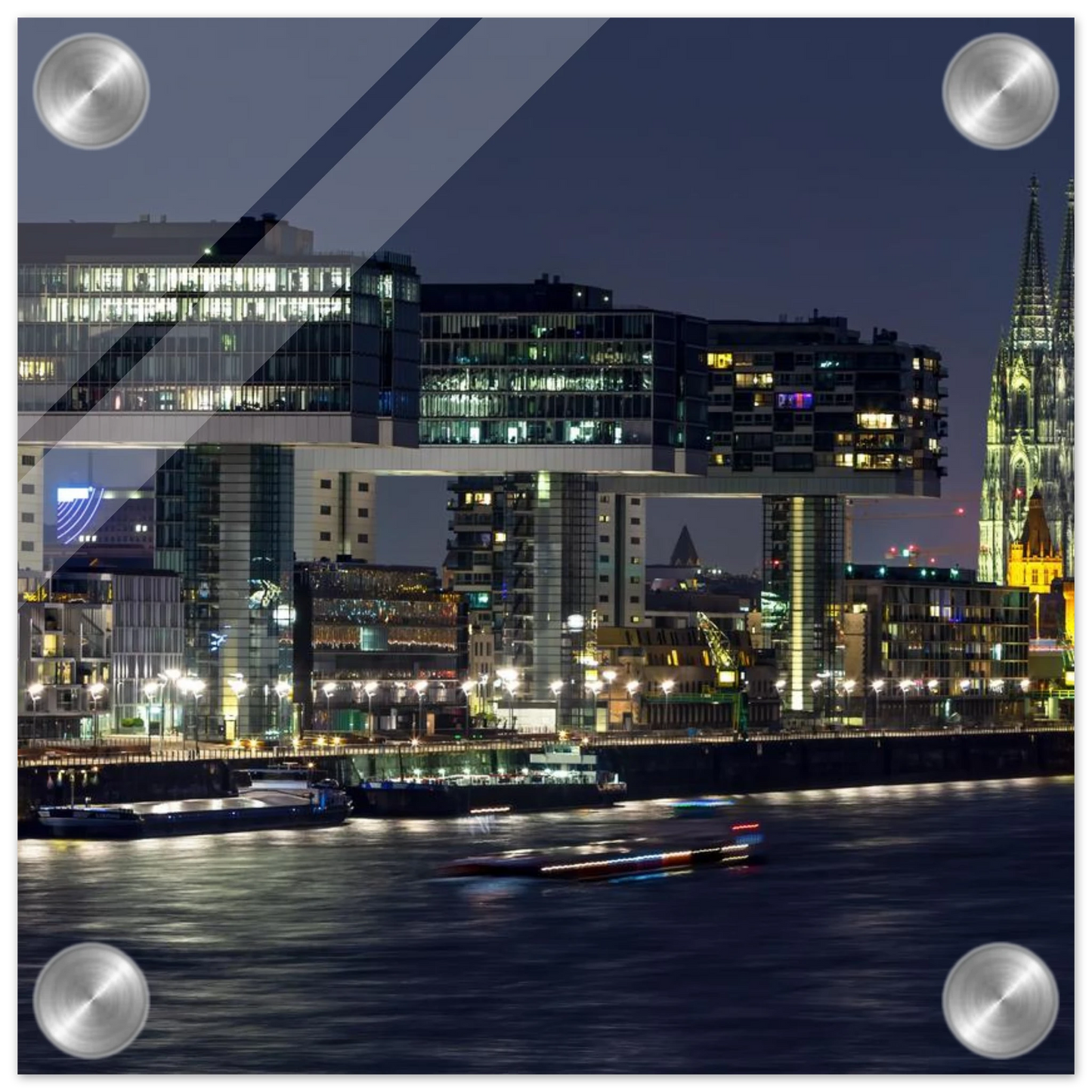 Wandbild koelner skyline bei nacht modernes stadtbild fuer ihr zuhause in vielen groessen