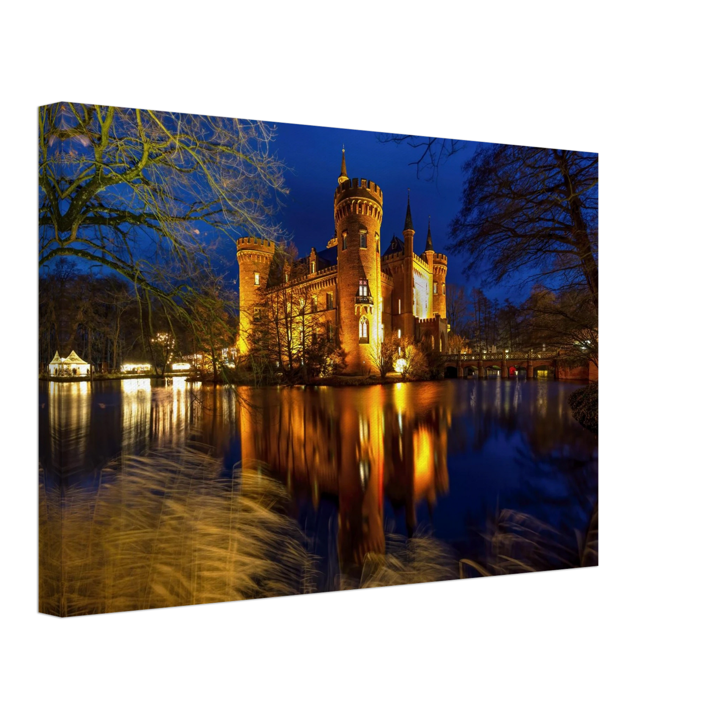 Wandbild schimmerndes schloss bei nacht eine maerchenhafte kulisse in verschiedenen groessen