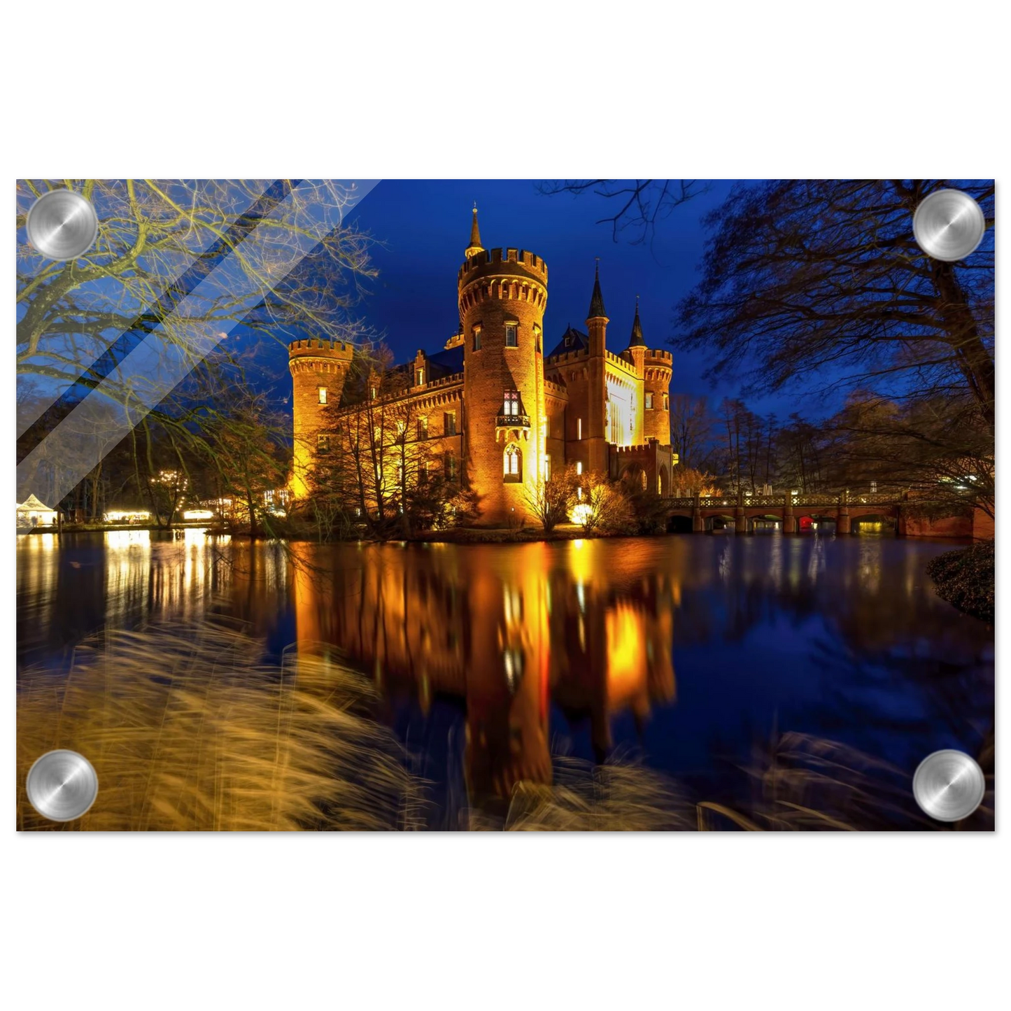 Wandbild schimmerndes schloss bei nacht eine maerchenhafte kulisse in verschiedenen groessen
