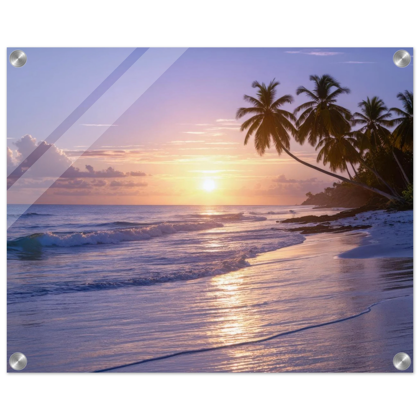 Wandbild karibischer traumstrand magischer sonnenuntergang