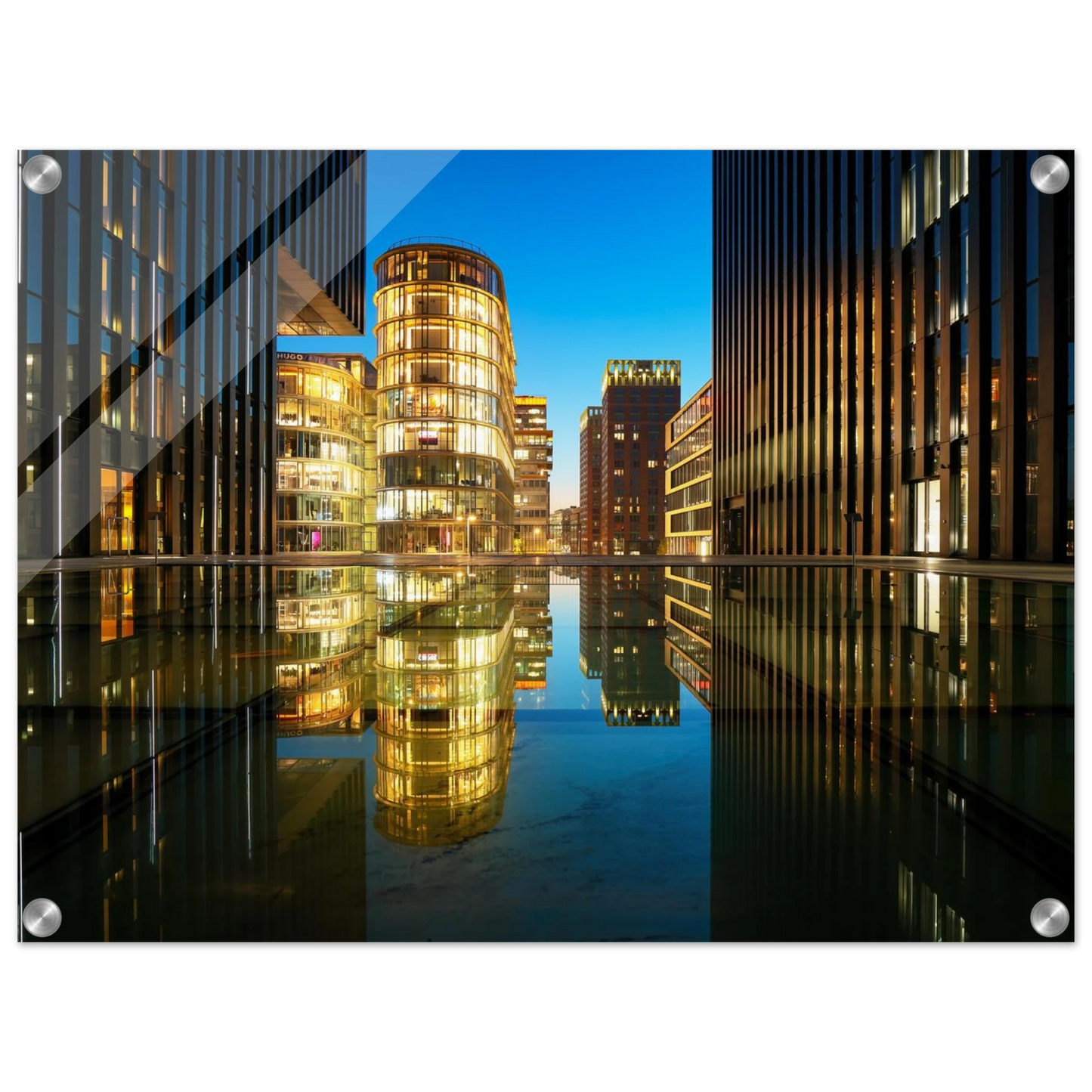 Wandbild naechtliche metropole futuristische stadtlandschaft als premium wandbild in vielen groessen