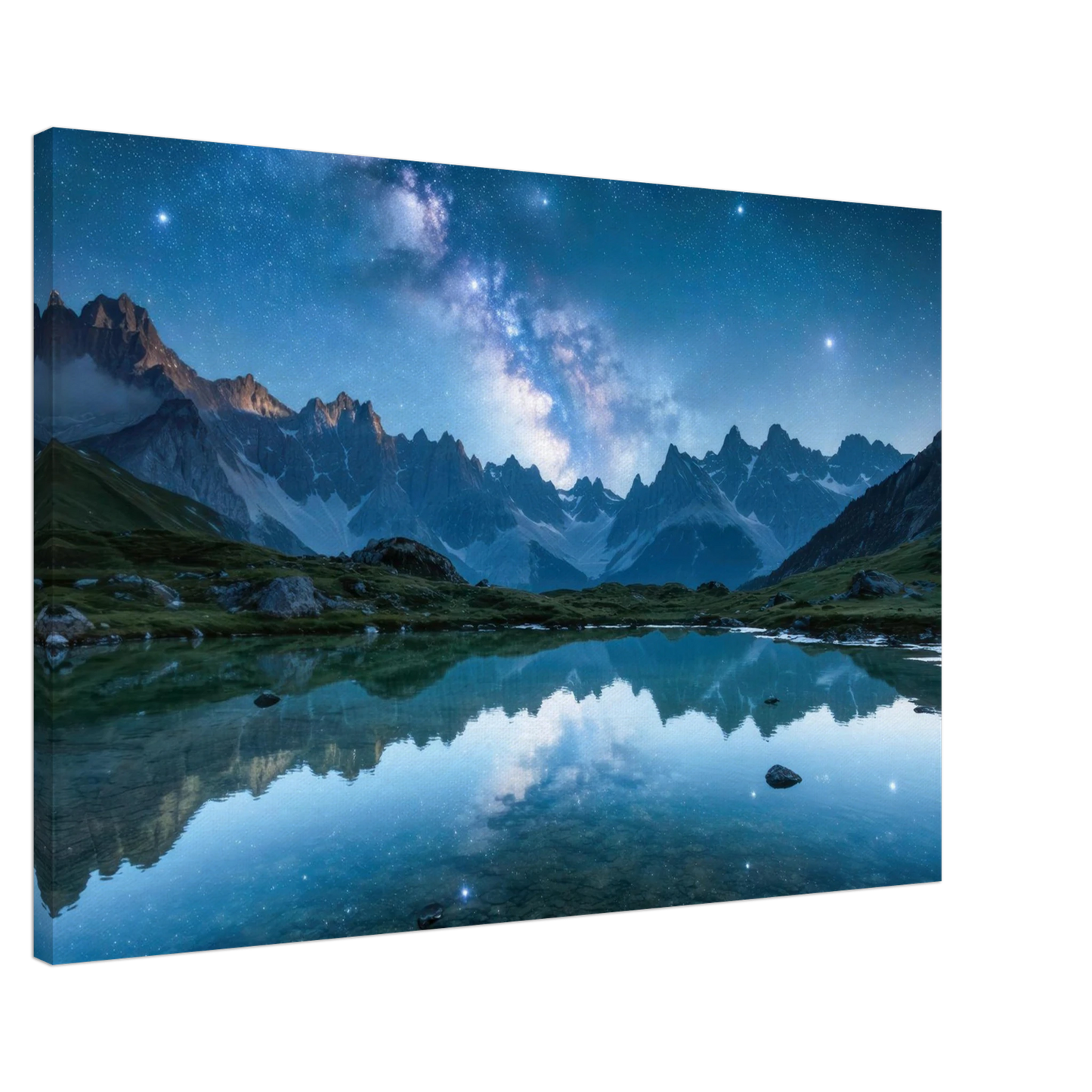 Wandbild himmlische bergspiegelung majestic milky way reflected in alpine lake your choice of sizes