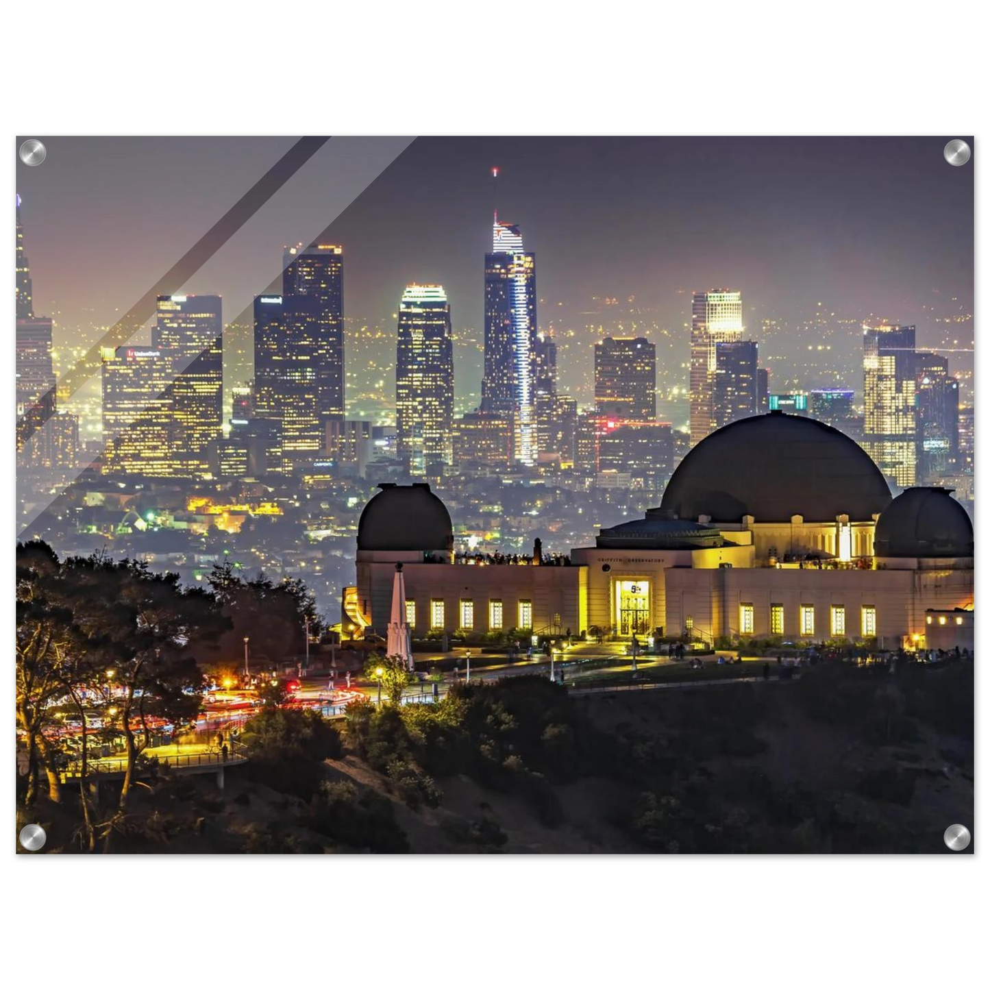 Wandbild los angeles nachthimmel griffith observatorium mit stadtpanorama erlebe das leuchten der stadt