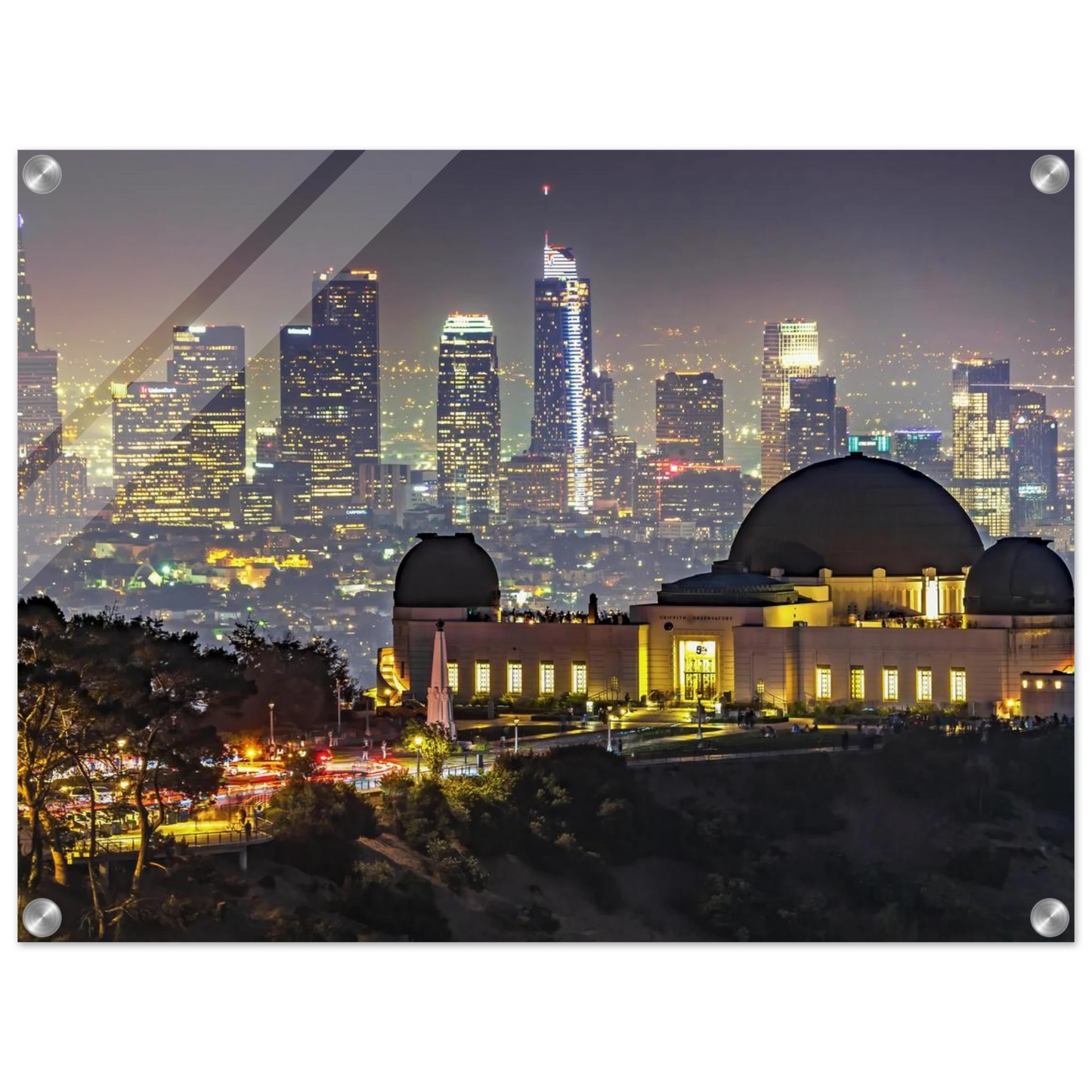 Wandbild los angeles nachthimmel griffith observatorium mit stadtpanorama erlebe das leuchten der stadt