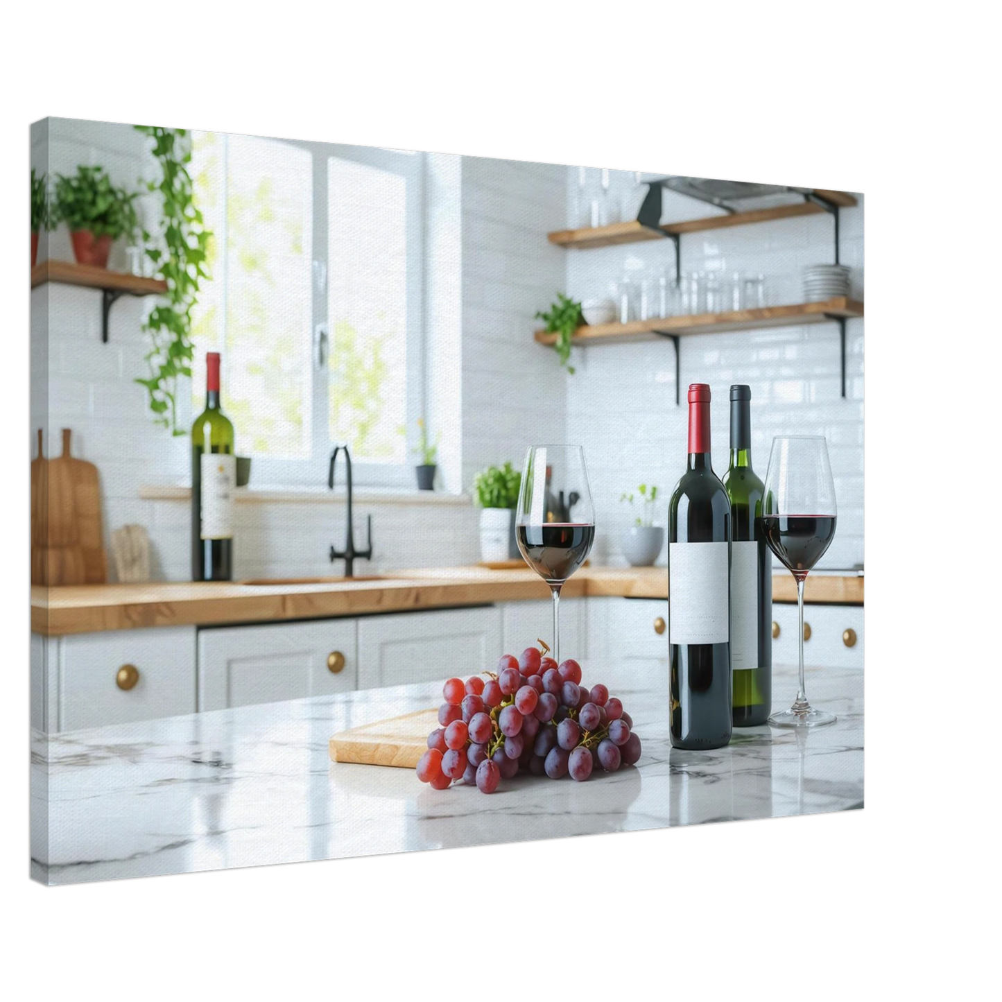 Wandbild wein trauben elegantes kuechenambiente fuer ihr zuhause