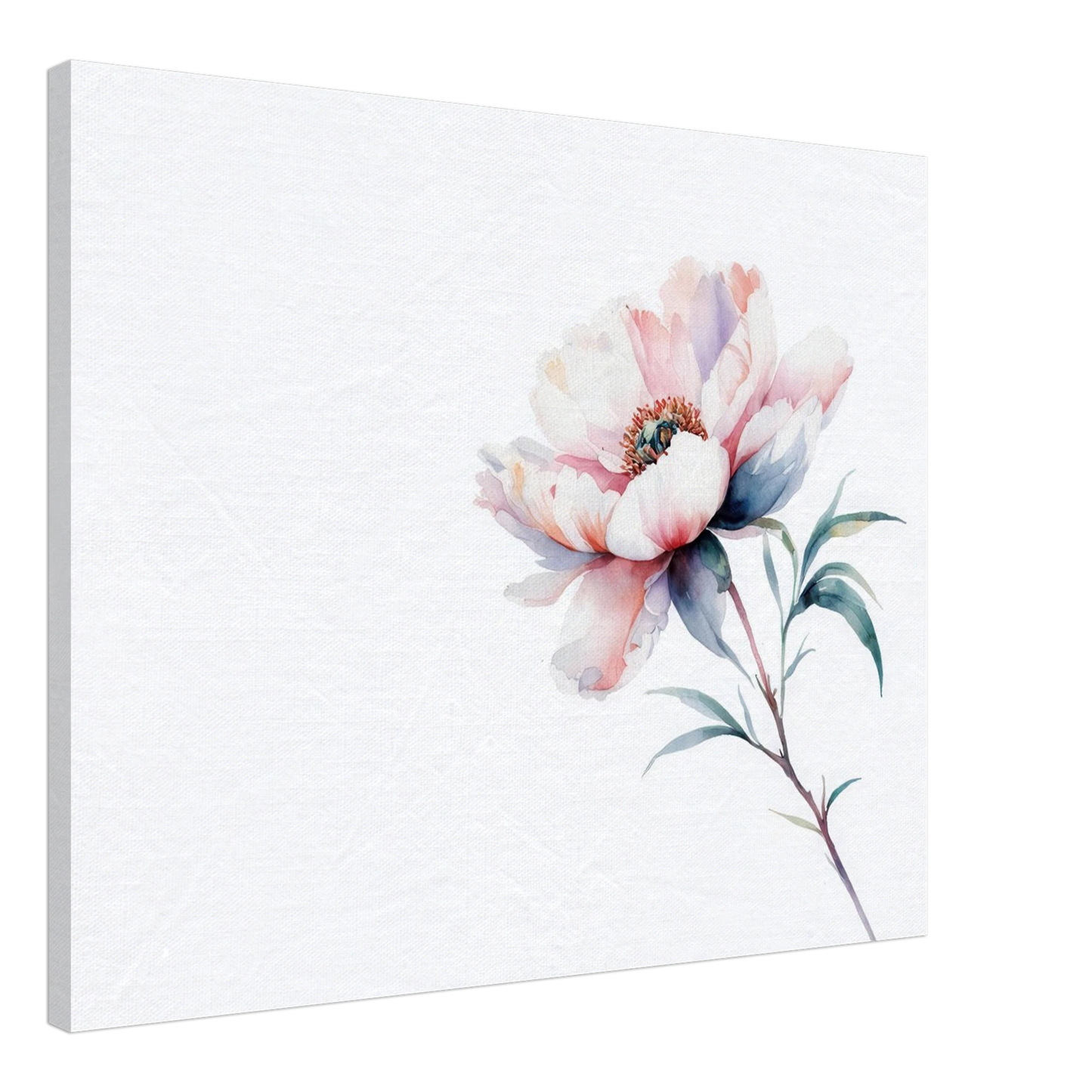 Wandbild zarte pfingstrose elegante aquarell kunst fuer ihr zuhause in wunschgroesse