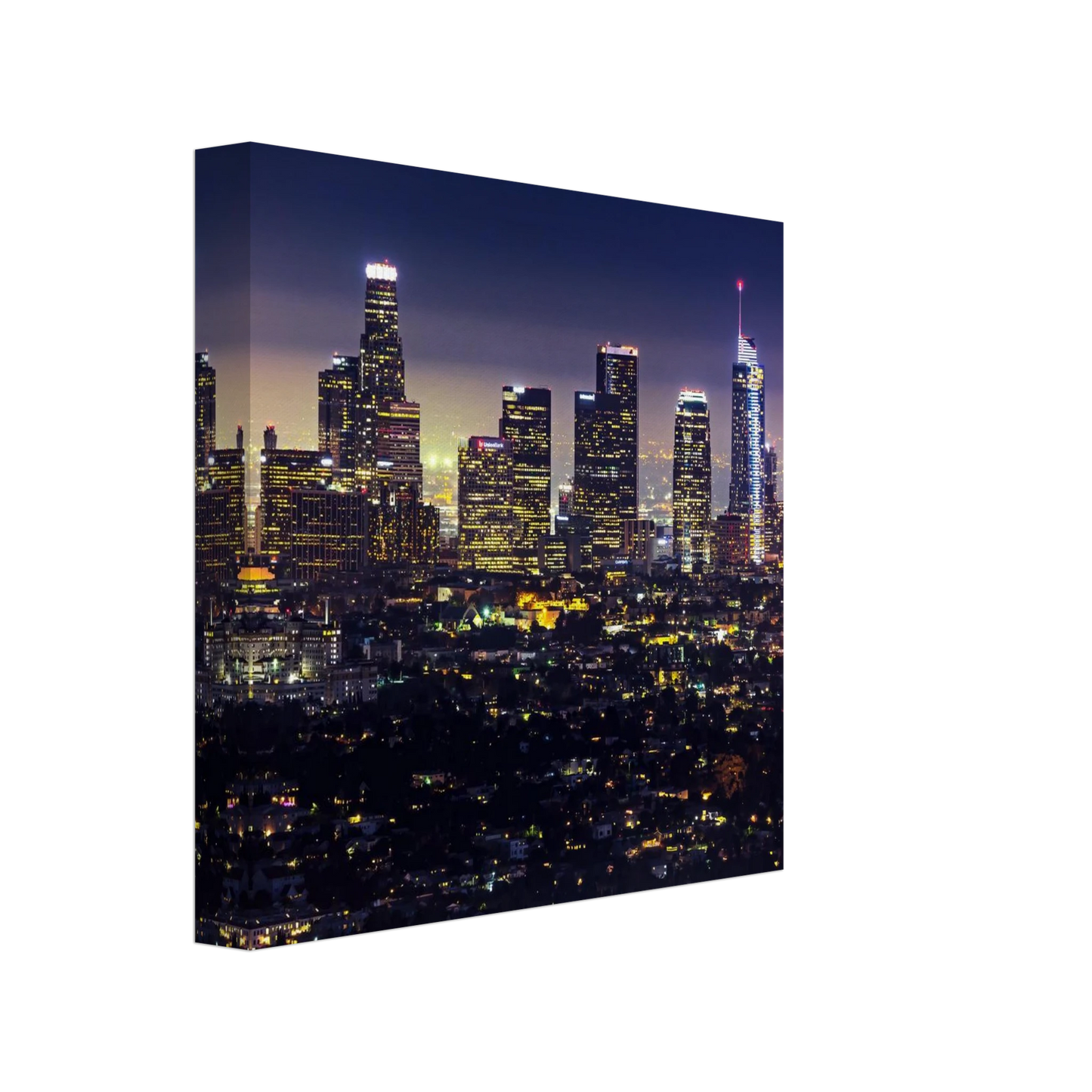 Wandbild funkelnde skyline bei nacht city lights kunstdruck in vielen groessen
