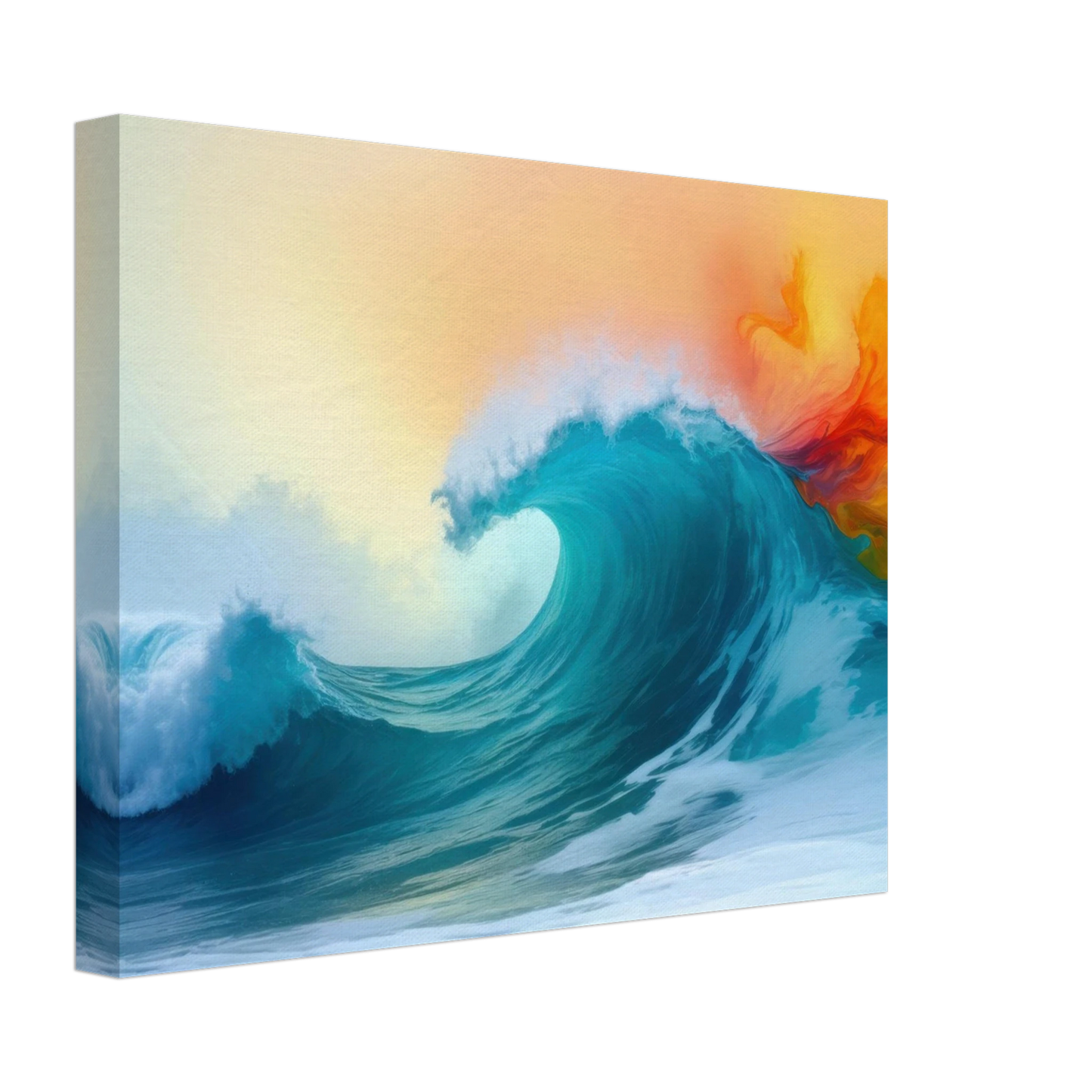 Wandbild kraftvolle welle farbenfrohes ozean kunstwerk in verschiedenen groessen
