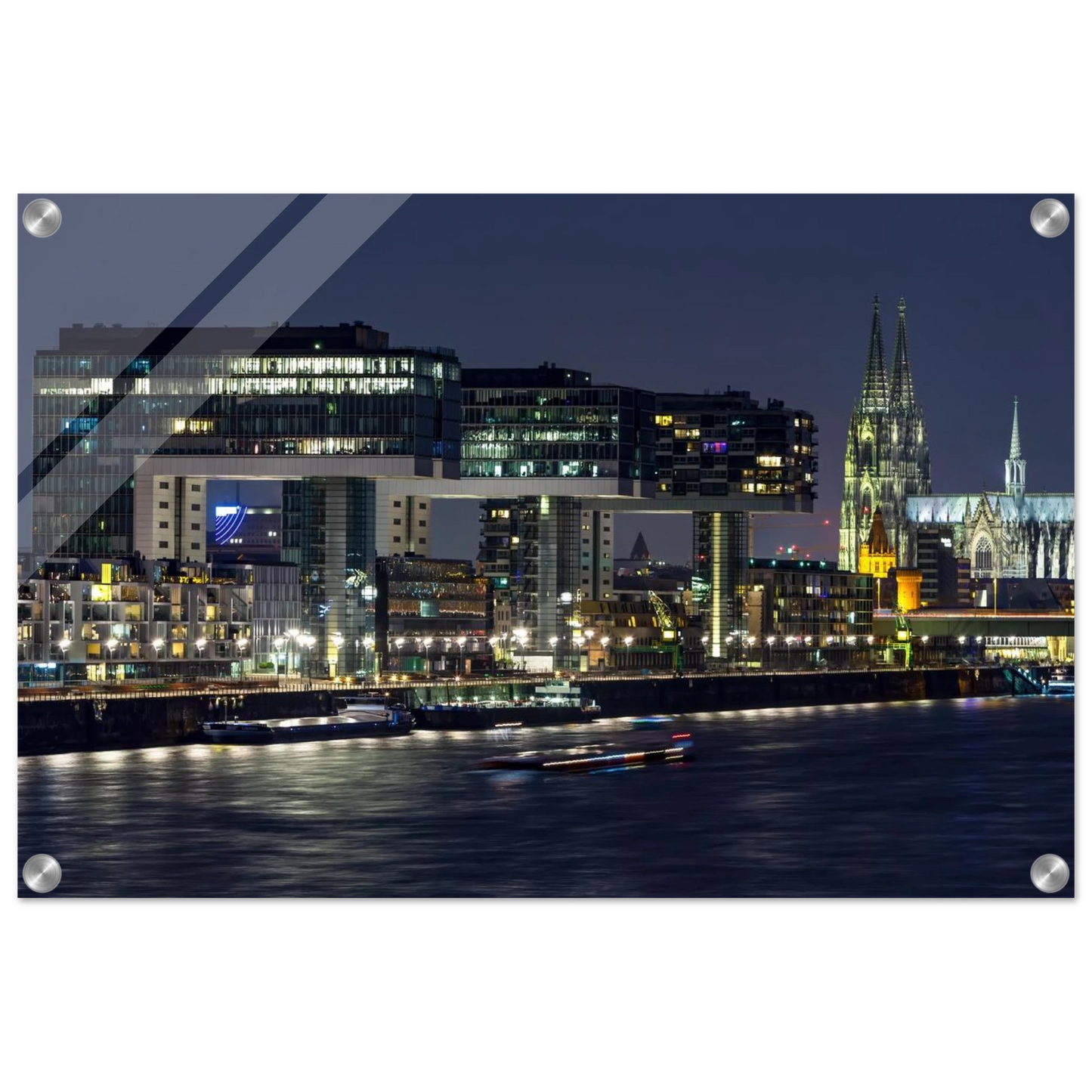 Wandbild koelner skyline bei nacht modernes stadtbild fuer ihr zuhause in vielen groessen