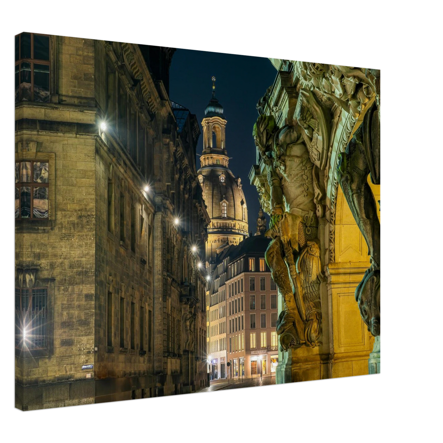 Wandbild dresden altstadt nachtansicht historische architektur als kunstdruck in vielen groessen