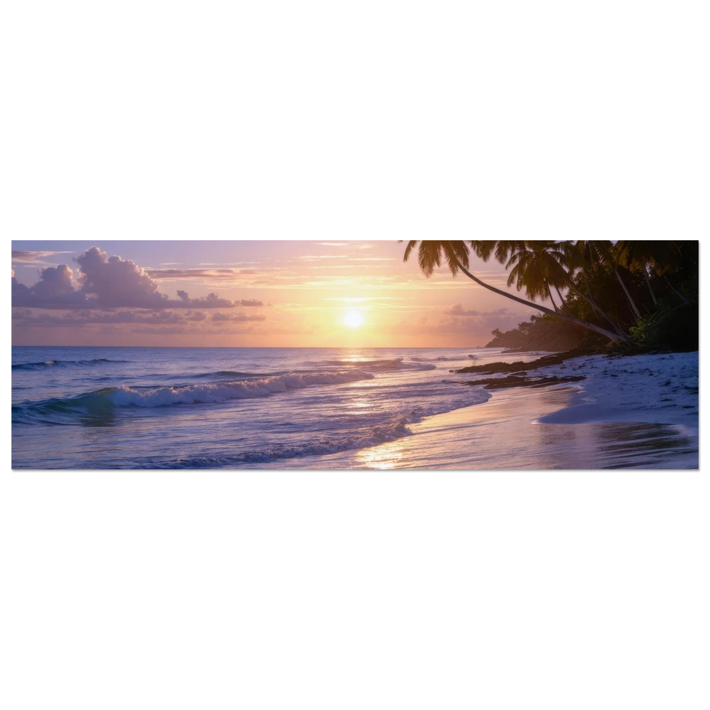 Wandbild karibischer traumstrand magischer sonnenuntergang