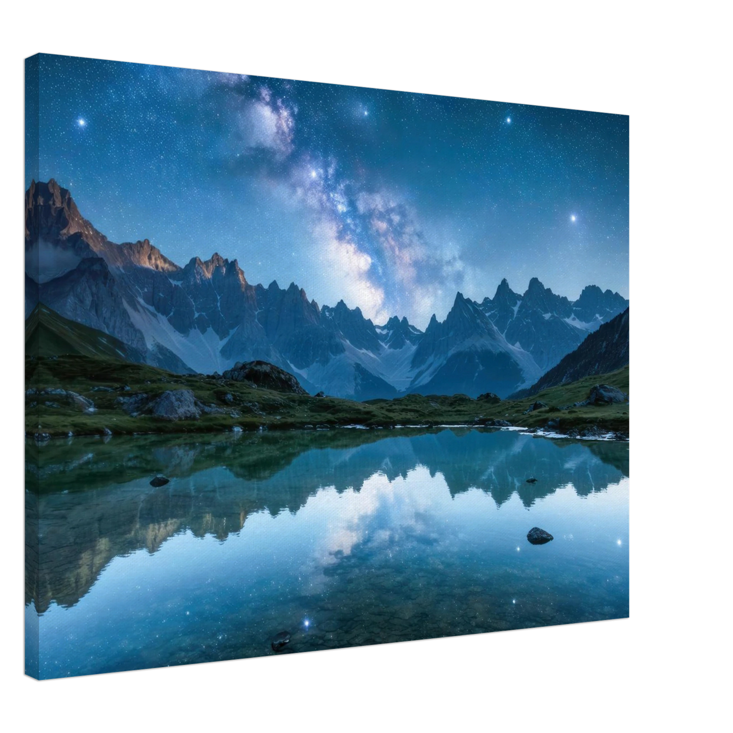 Wandbild himmlische bergspiegelung majestic milky way reflected in alpine lake your choice of sizes