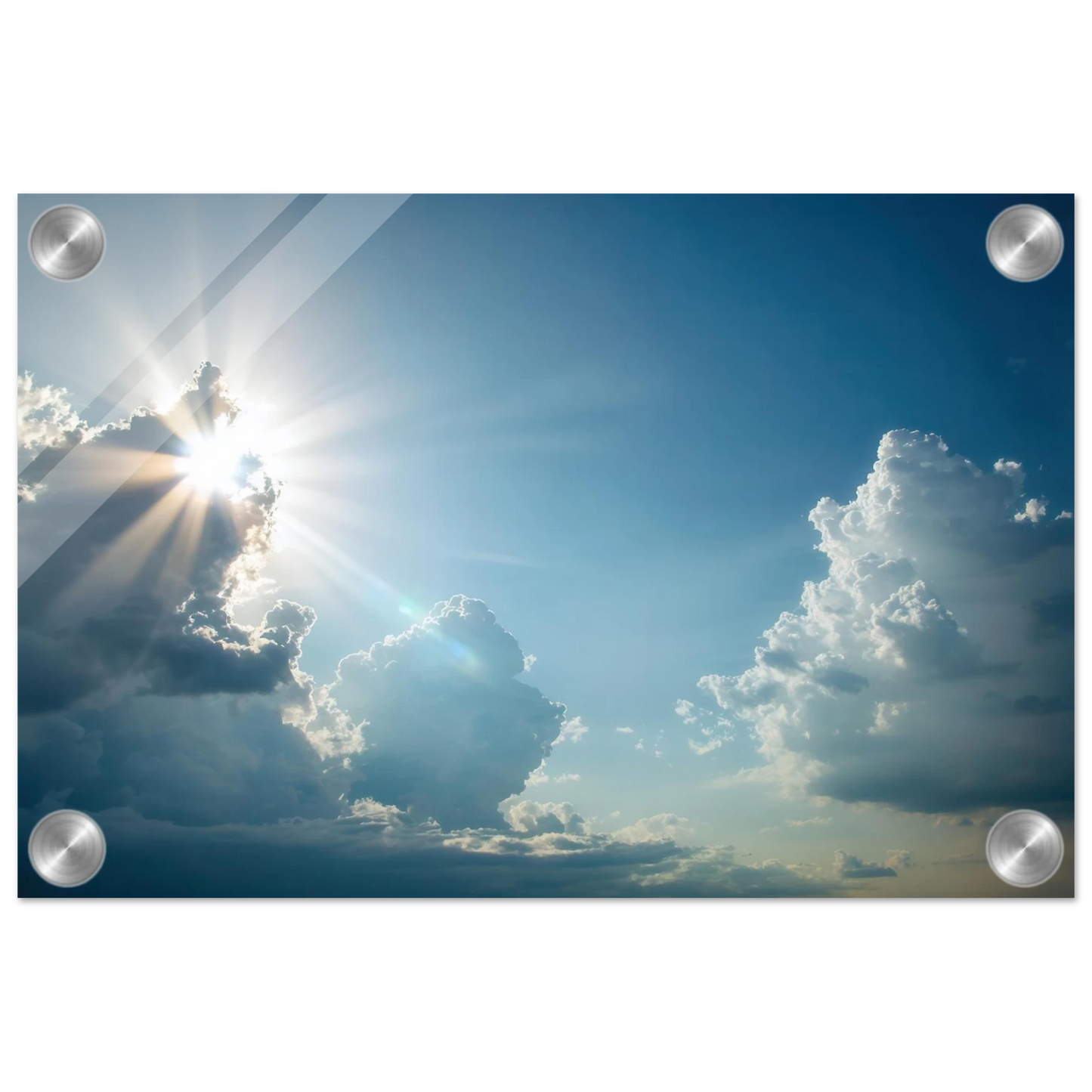 Wandbild sonnenstrahlen durch wolken atmosphaerische himmelskunst in verschiedenen groessen