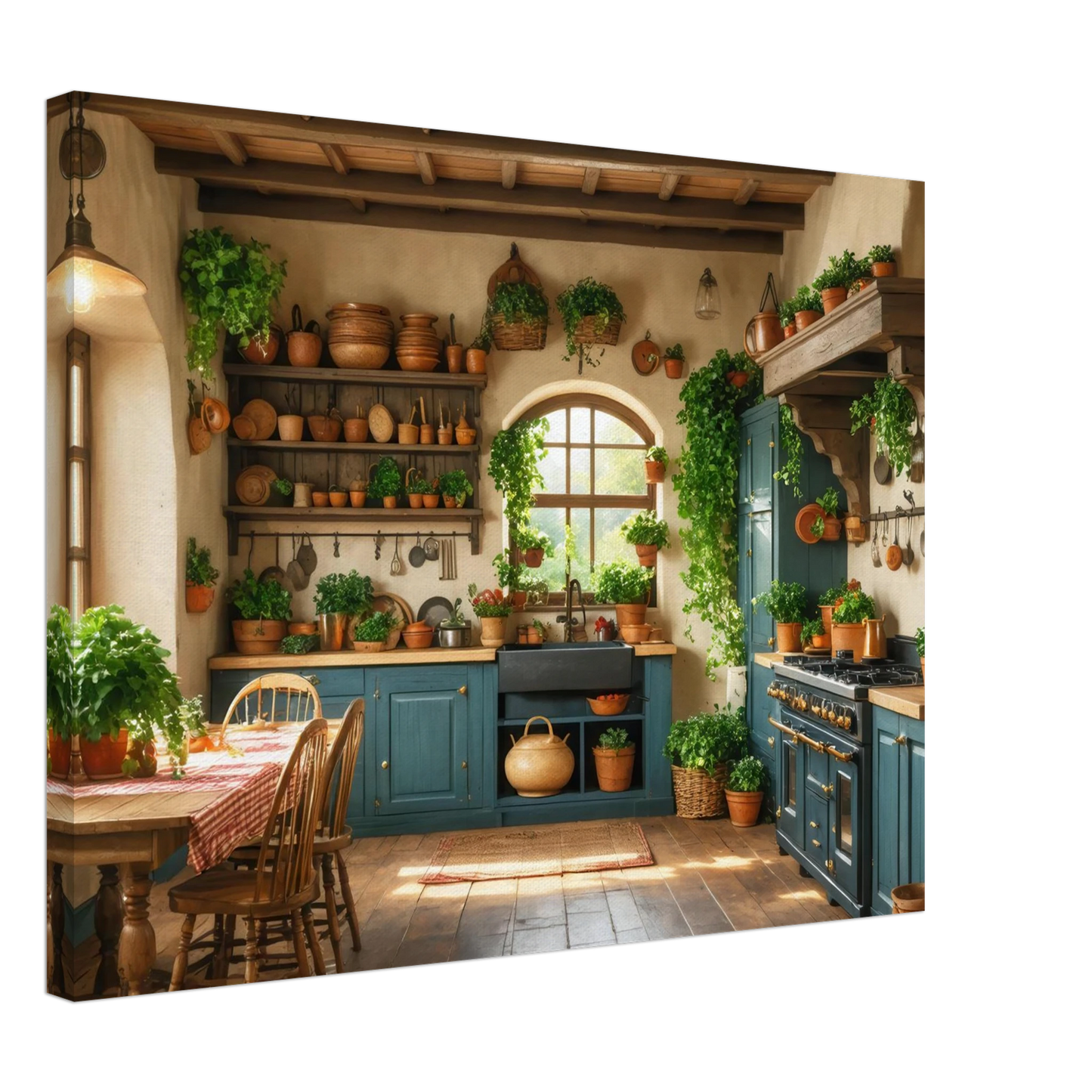 Wandbild rustikale kuechenidylle sonniges landhaus flair fuer ihr zuhause