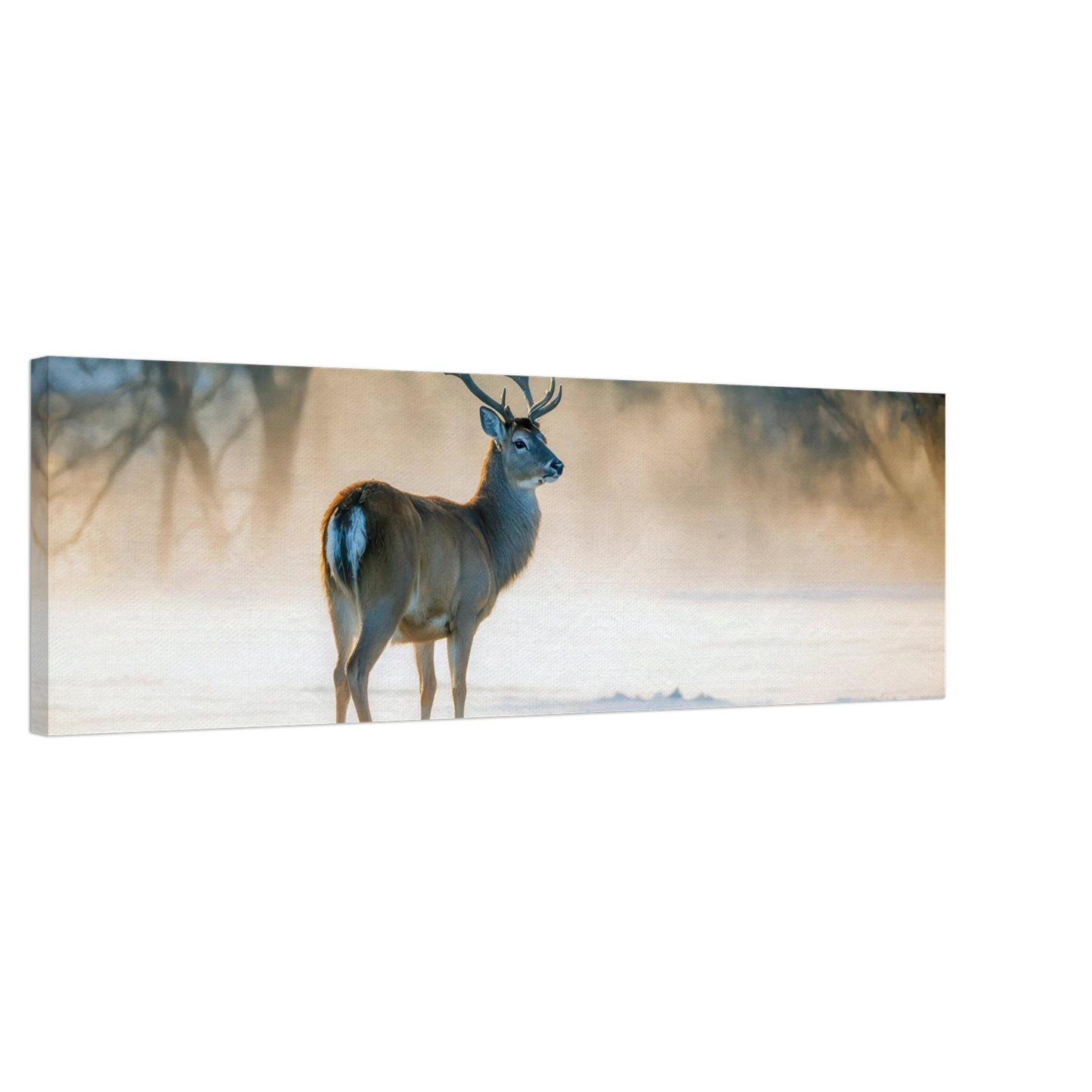 Wandbild majestaetischer hirsch im winterwunderland verwandeln sie ihr zuhause in eine ruhige landschaft