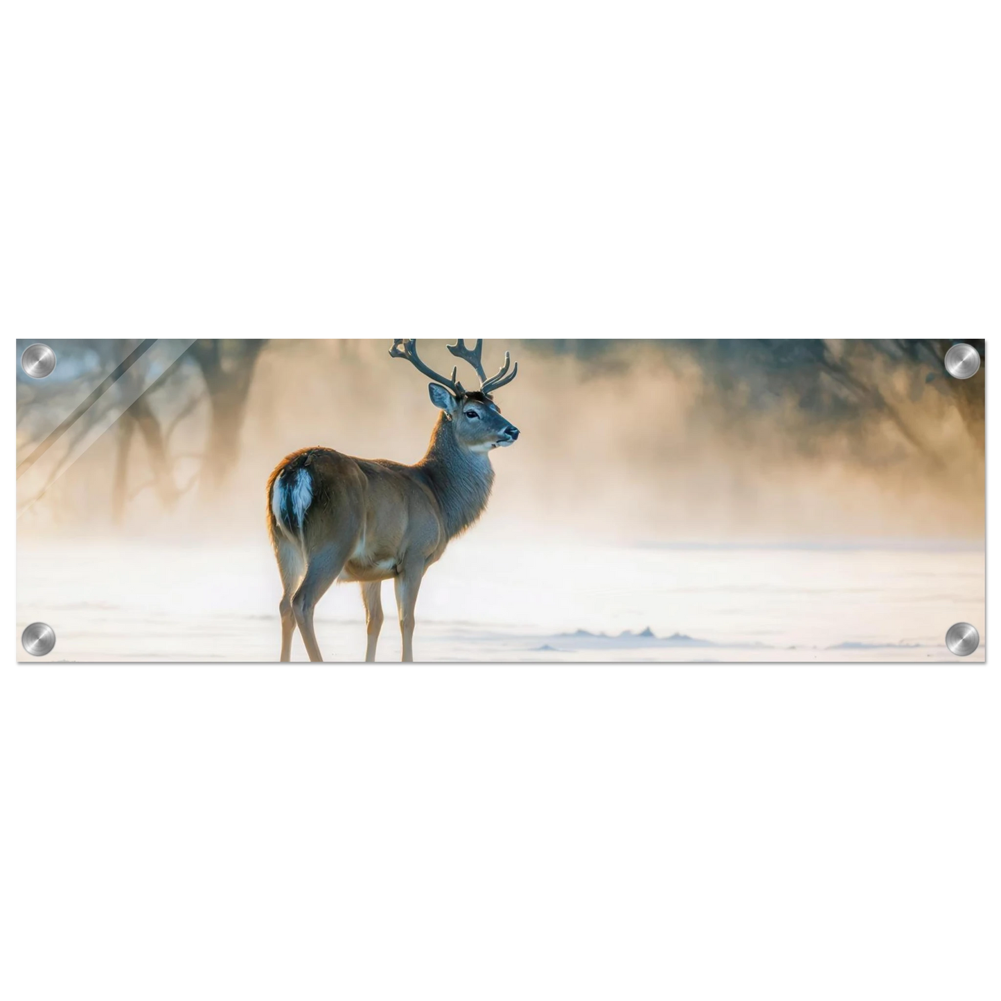 Wandbild majestaetischer hirsch im winterwunderland verwandeln sie ihr zuhause in eine ruhige landschaft