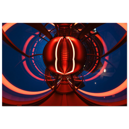 Wandbild futuristischer neon tunnel in sattem rot waehle aus 25 groessen