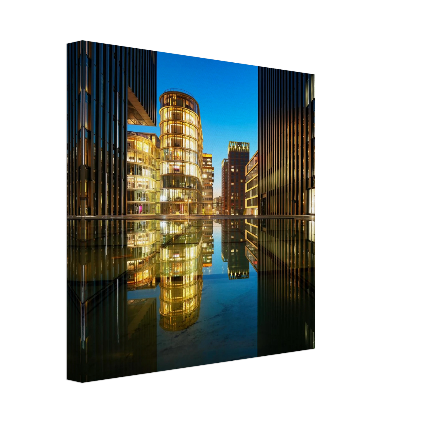 Wandbild naechtliche metropole futuristische stadtlandschaft als premium wandbild in vielen groessen