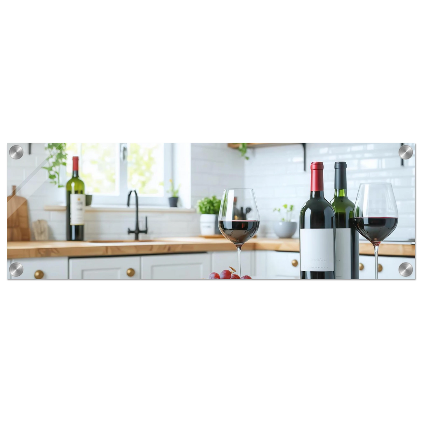Wandbild wein trauben elegantes kuechenambiente fuer ihr zuhause