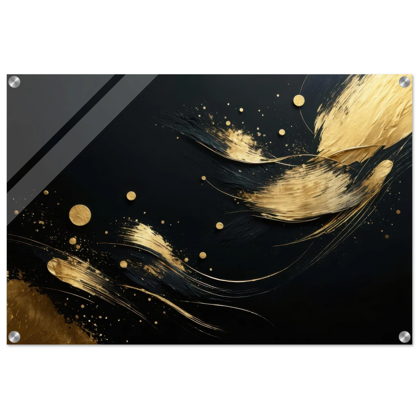 Wandbild goldene abstraktion auf schwarz ein hauch von luxus fuer ihr zuhause in vielen groessen
