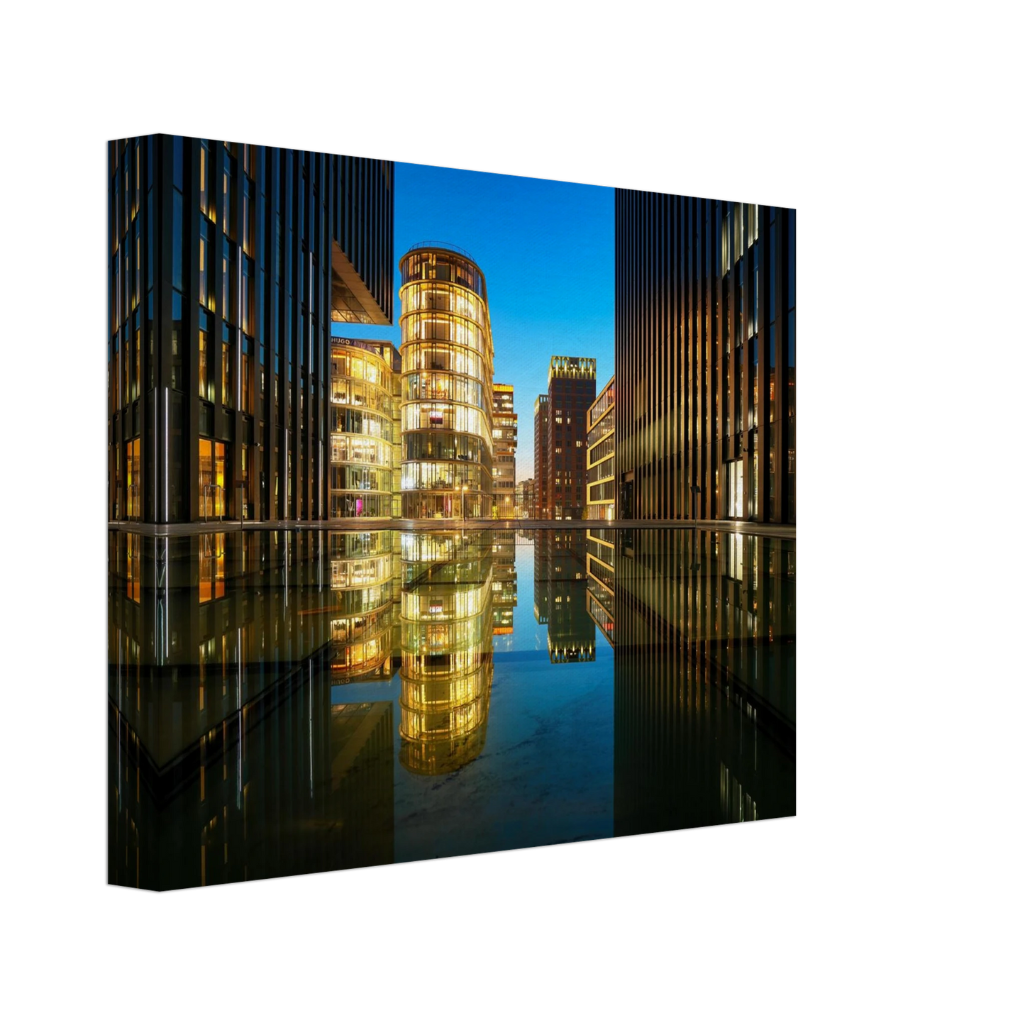 Wandbild naechtliche metropole futuristische stadtlandschaft als premium wandbild in vielen groessen