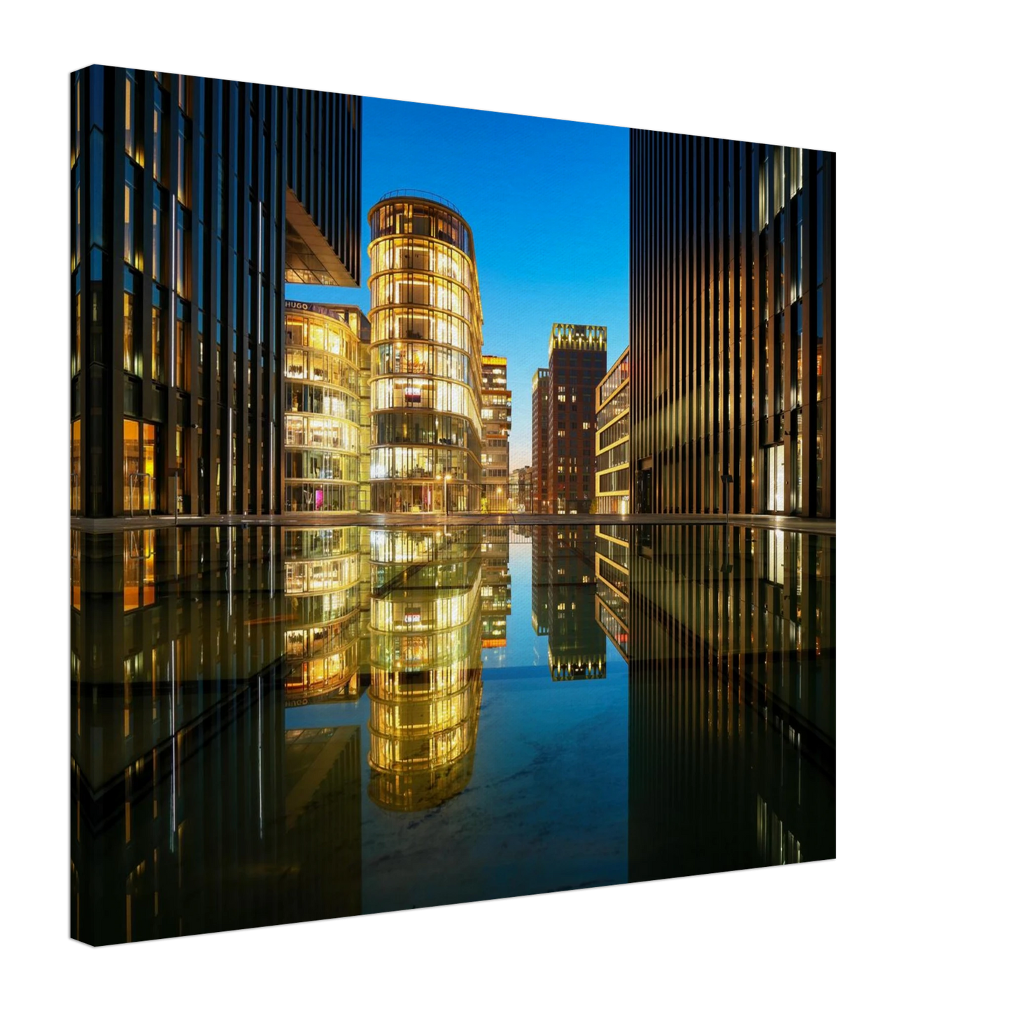Wandbild naechtliche metropole futuristische stadtlandschaft als premium wandbild in vielen groessen