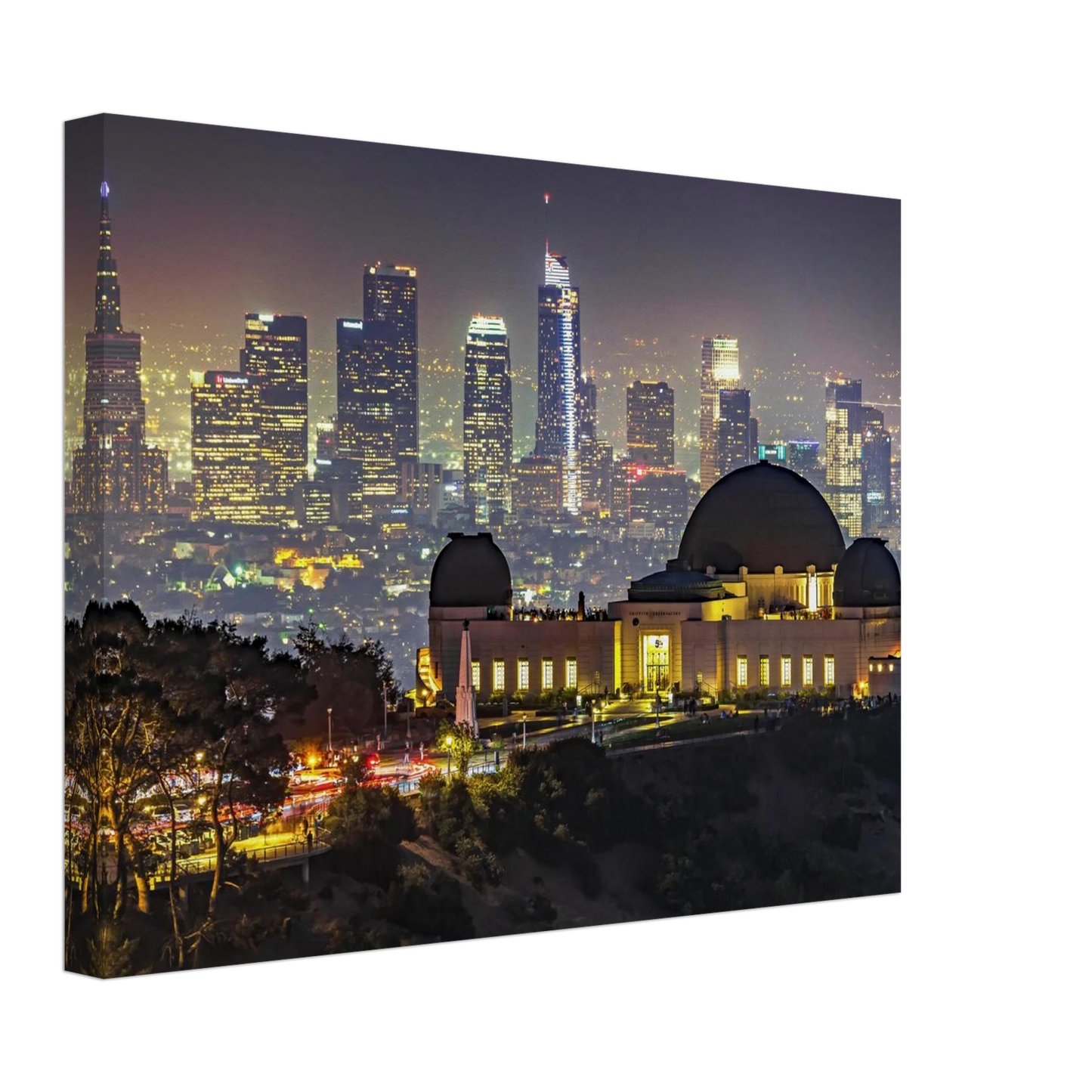 Wandbild los angeles nachthimmel griffith observatorium mit stadtpanorama erlebe das leuchten der stadt