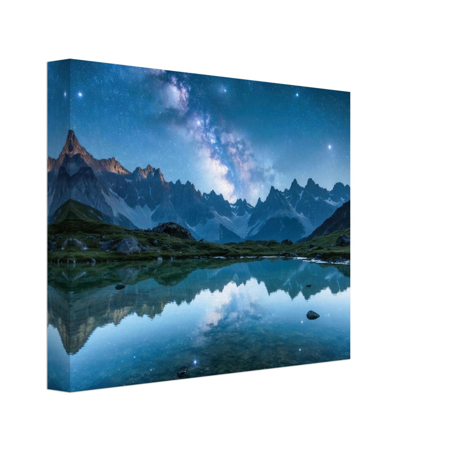 Wandbild himmlische bergspiegelung majestic milky way reflected in alpine lake your choice of sizes