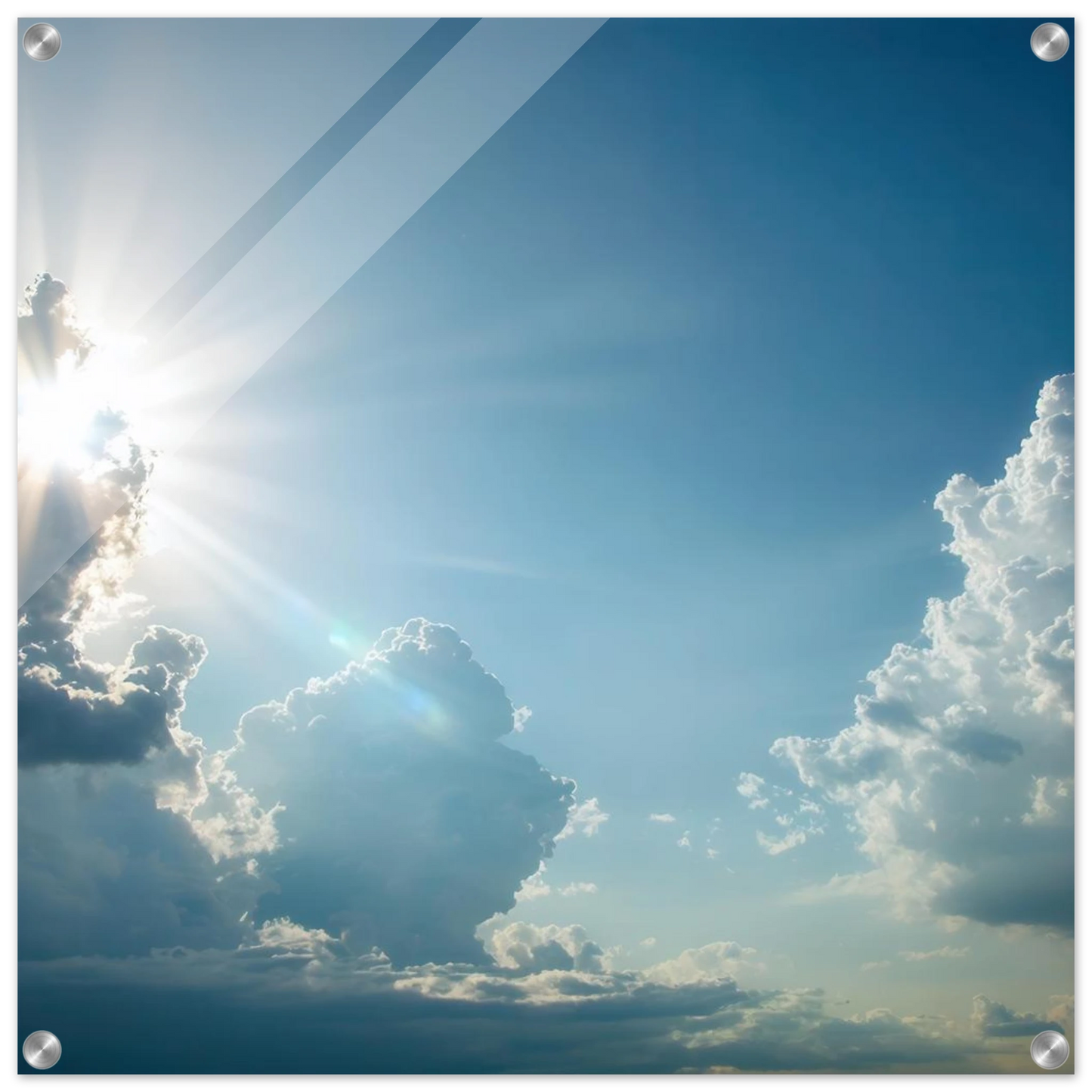 Wandbild sonnenstrahlen durch wolken atmosphaerische himmelskunst in verschiedenen groessen