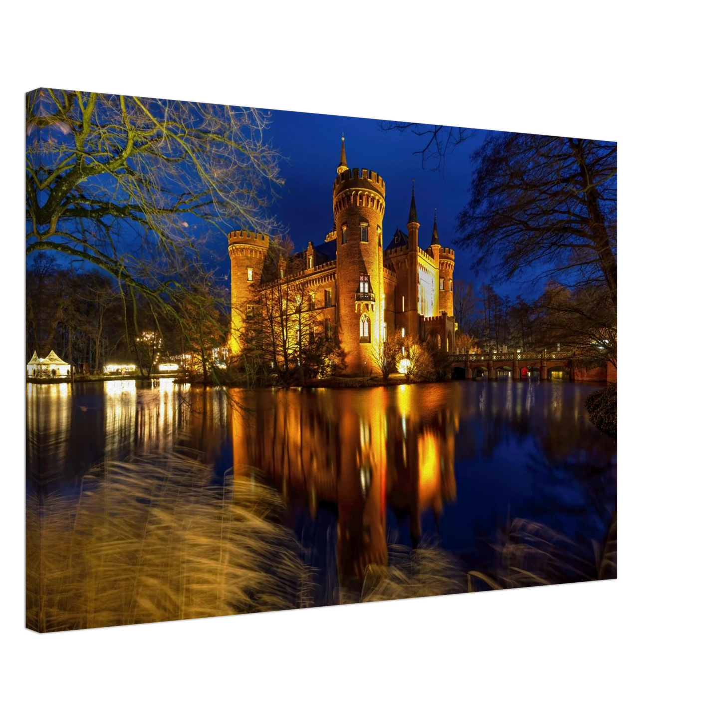 Wandbild schimmerndes schloss bei nacht eine maerchenhafte kulisse in verschiedenen groessen