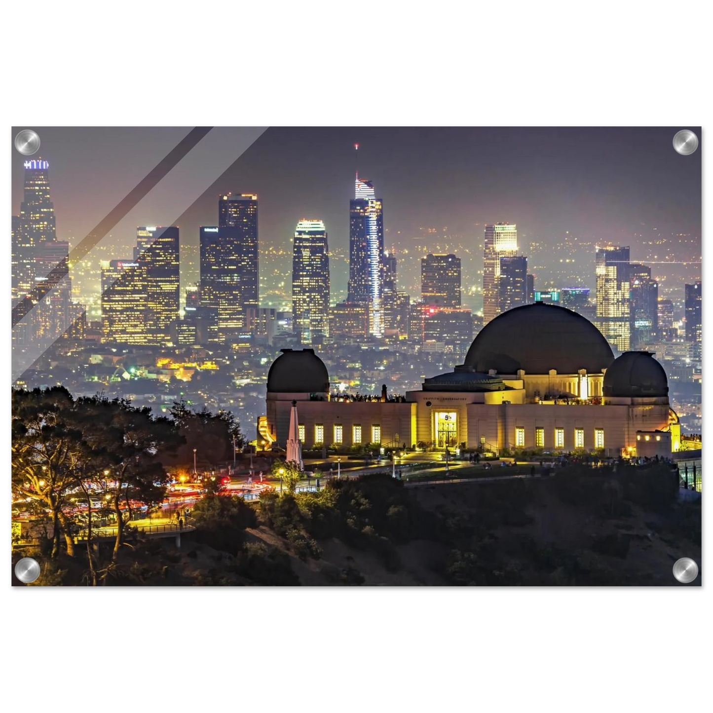 Wandbild los angeles nachthimmel griffith observatorium mit stadtpanorama erlebe das leuchten der stadt