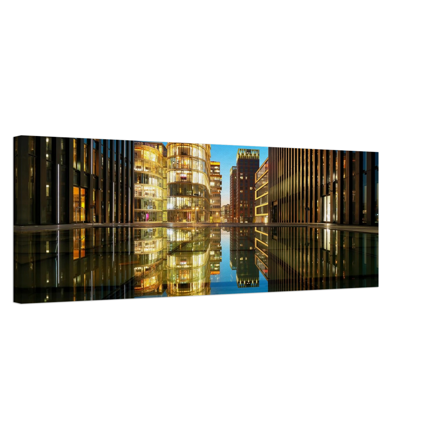 Wandbild naechtliche metropole futuristische stadtlandschaft als premium wandbild in vielen groessen