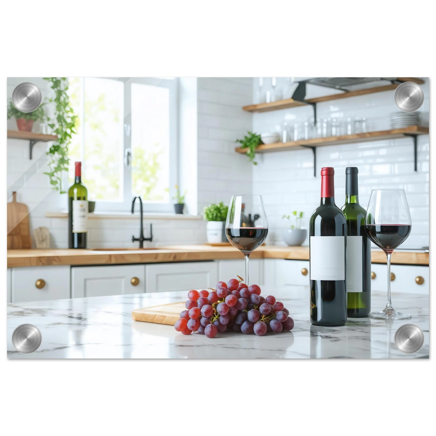 Wandbild wein trauben elegantes kuechenambiente fuer ihr zuhause