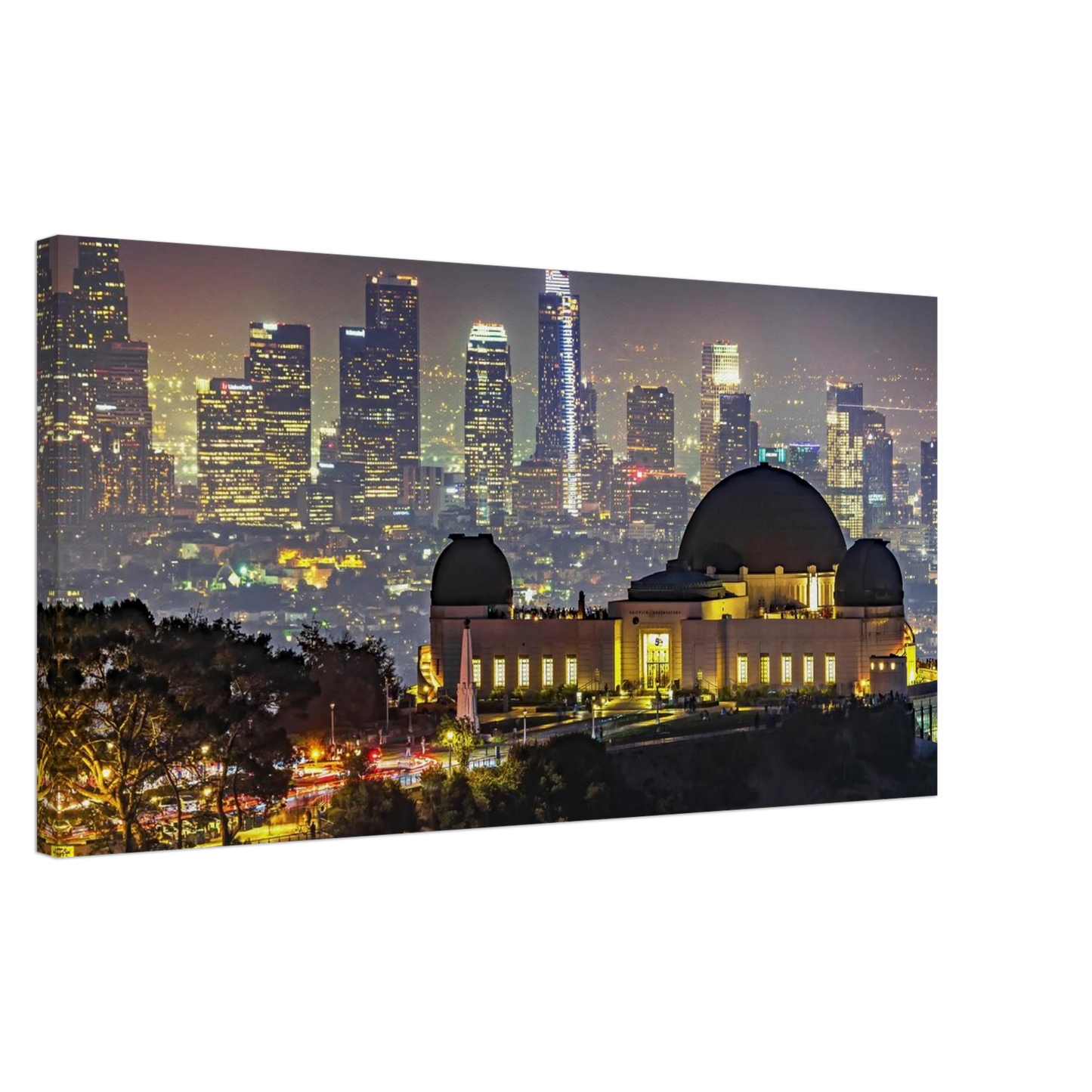 Wandbild los angeles nachthimmel griffith observatorium mit stadtpanorama erlebe das leuchten der stadt