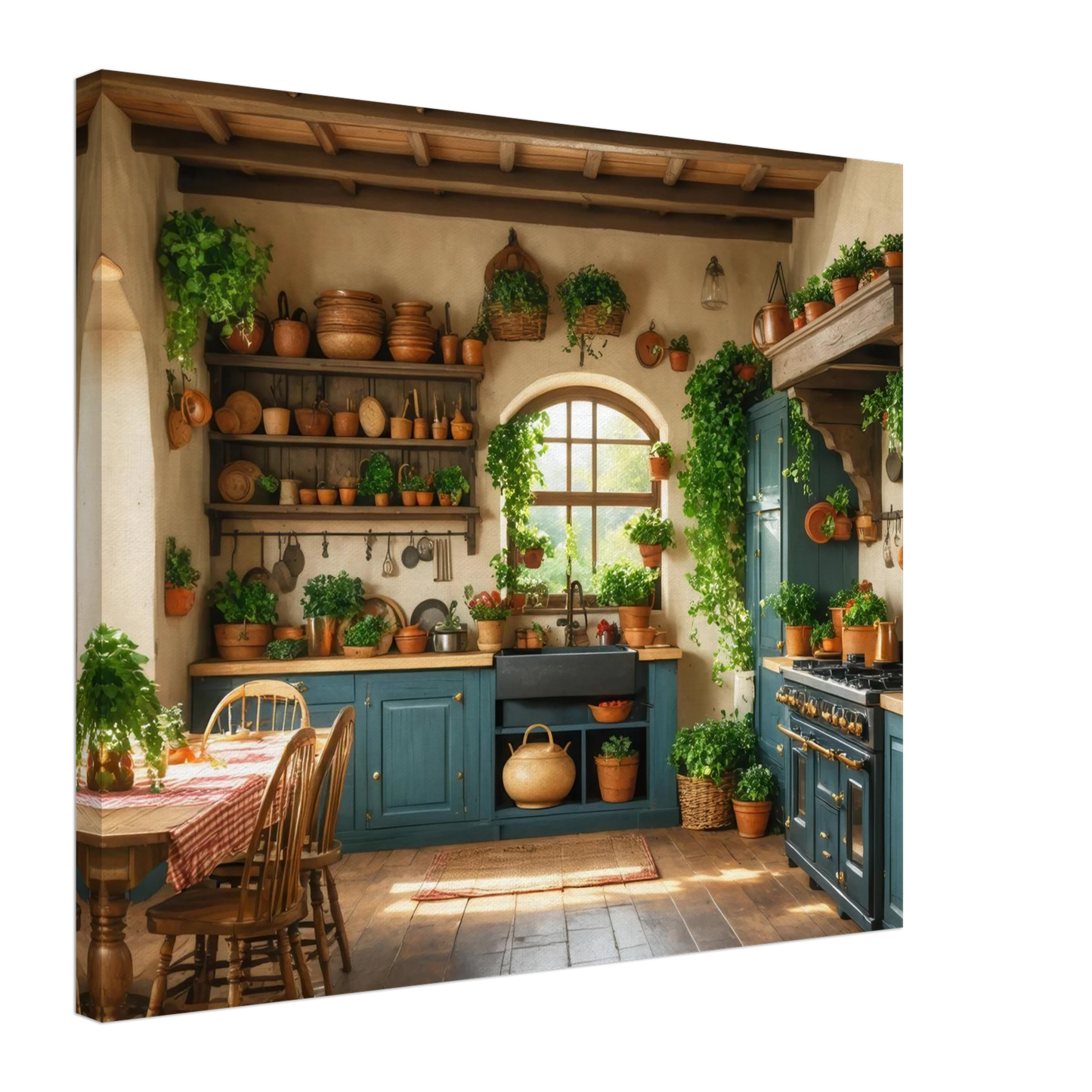 Wandbild rustikale kuechenidylle sonniges landhaus flair fuer ihr zuhause