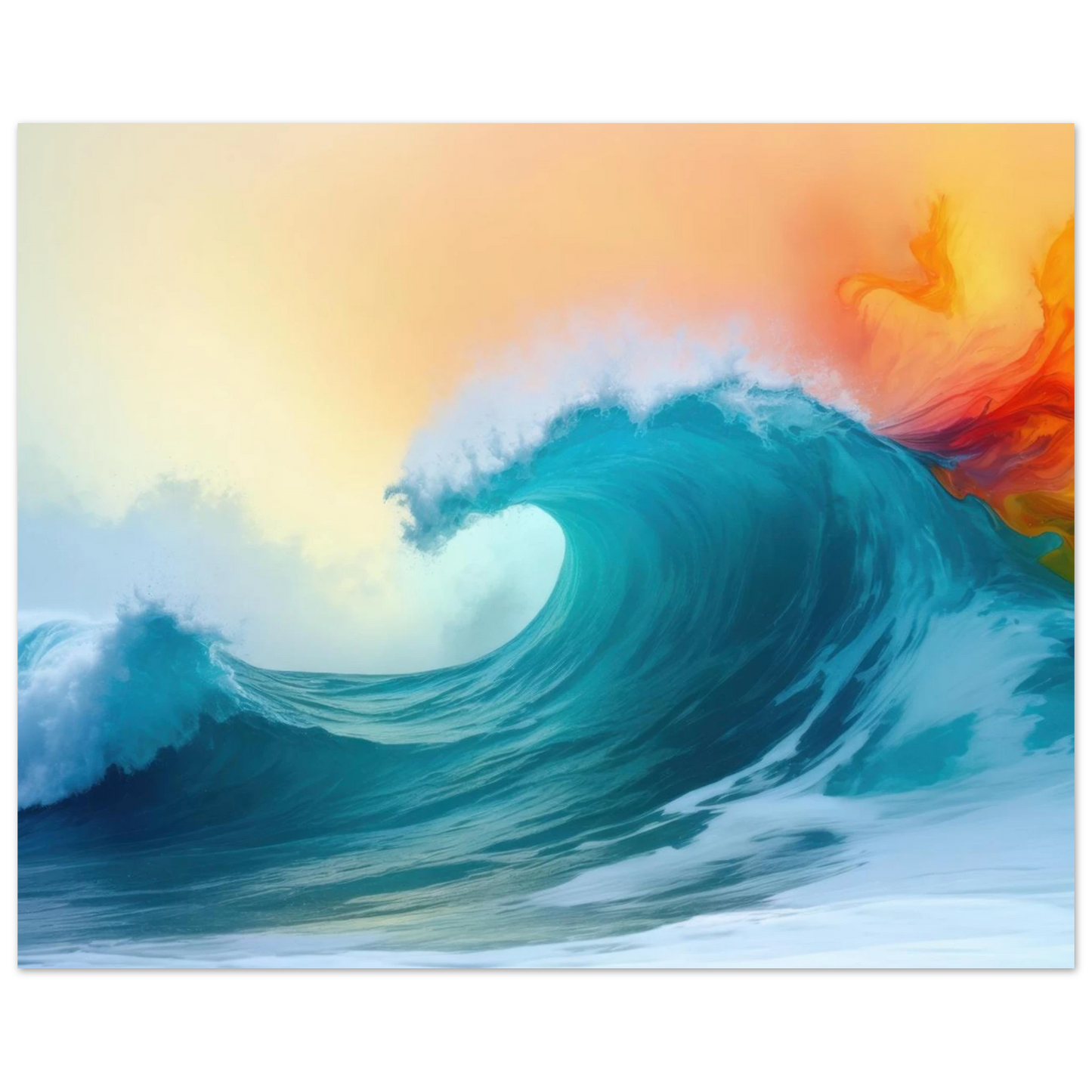 Wandbild kraftvolle welle farbenfrohes ozean kunstwerk in verschiedenen groessen