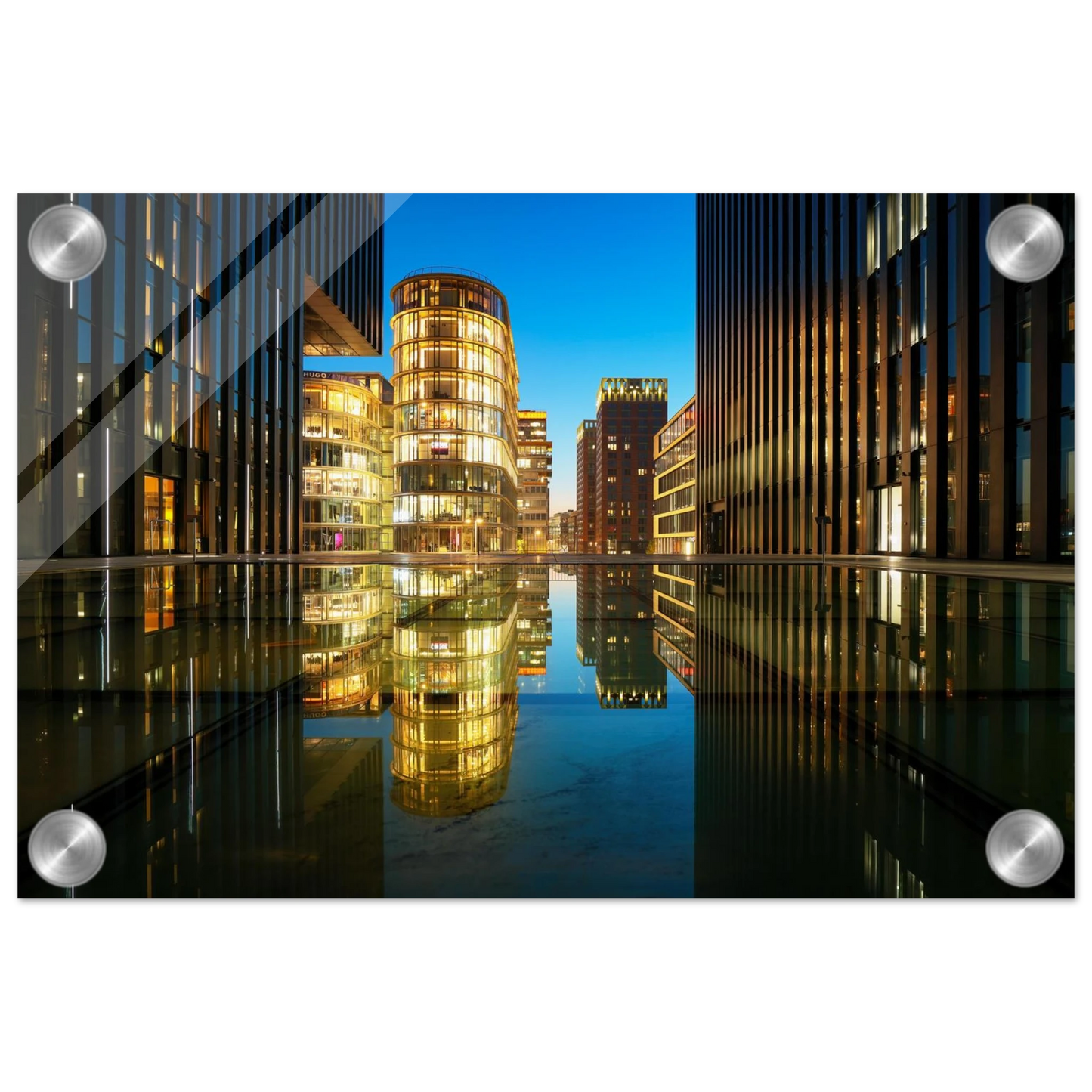Wandbild naechtliche metropole futuristische stadtlandschaft als premium wandbild in vielen groessen