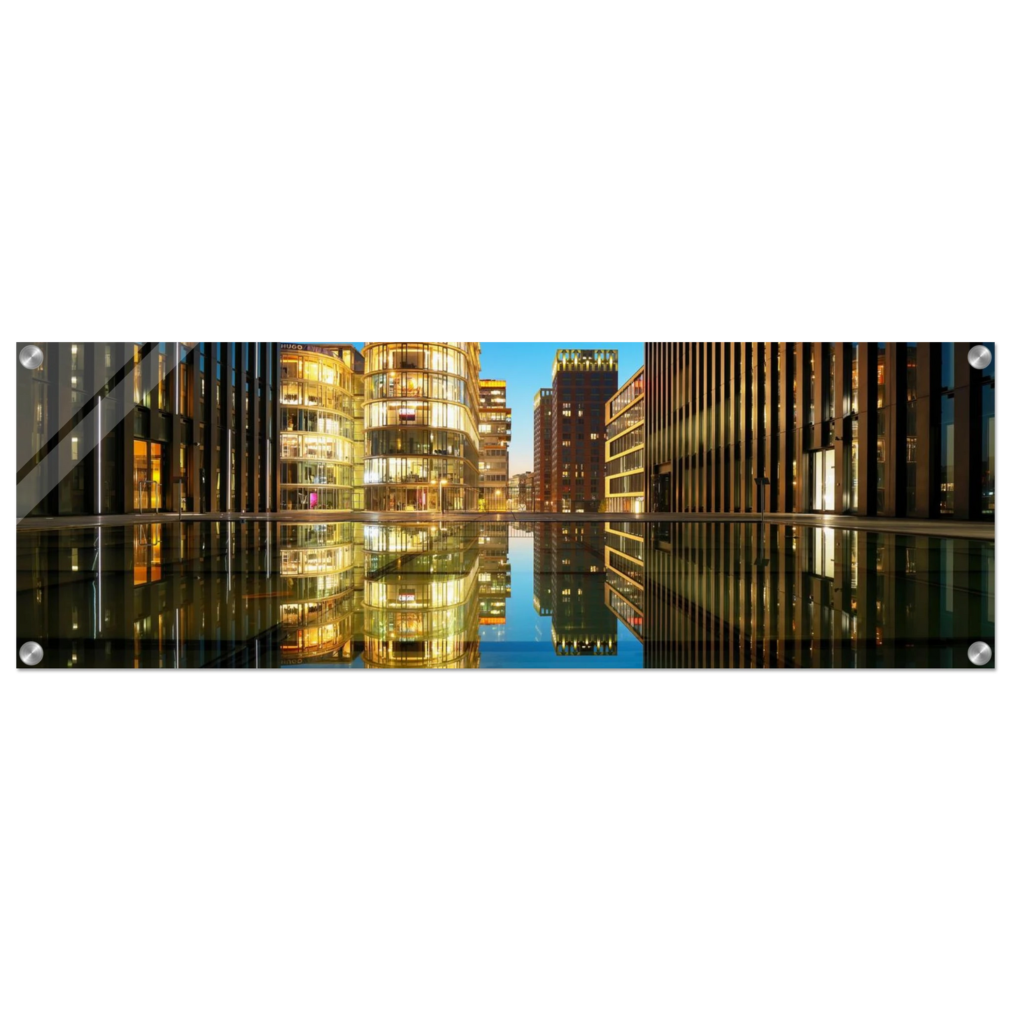 Wandbild naechtliche metropole futuristische stadtlandschaft als premium wandbild in vielen groessen