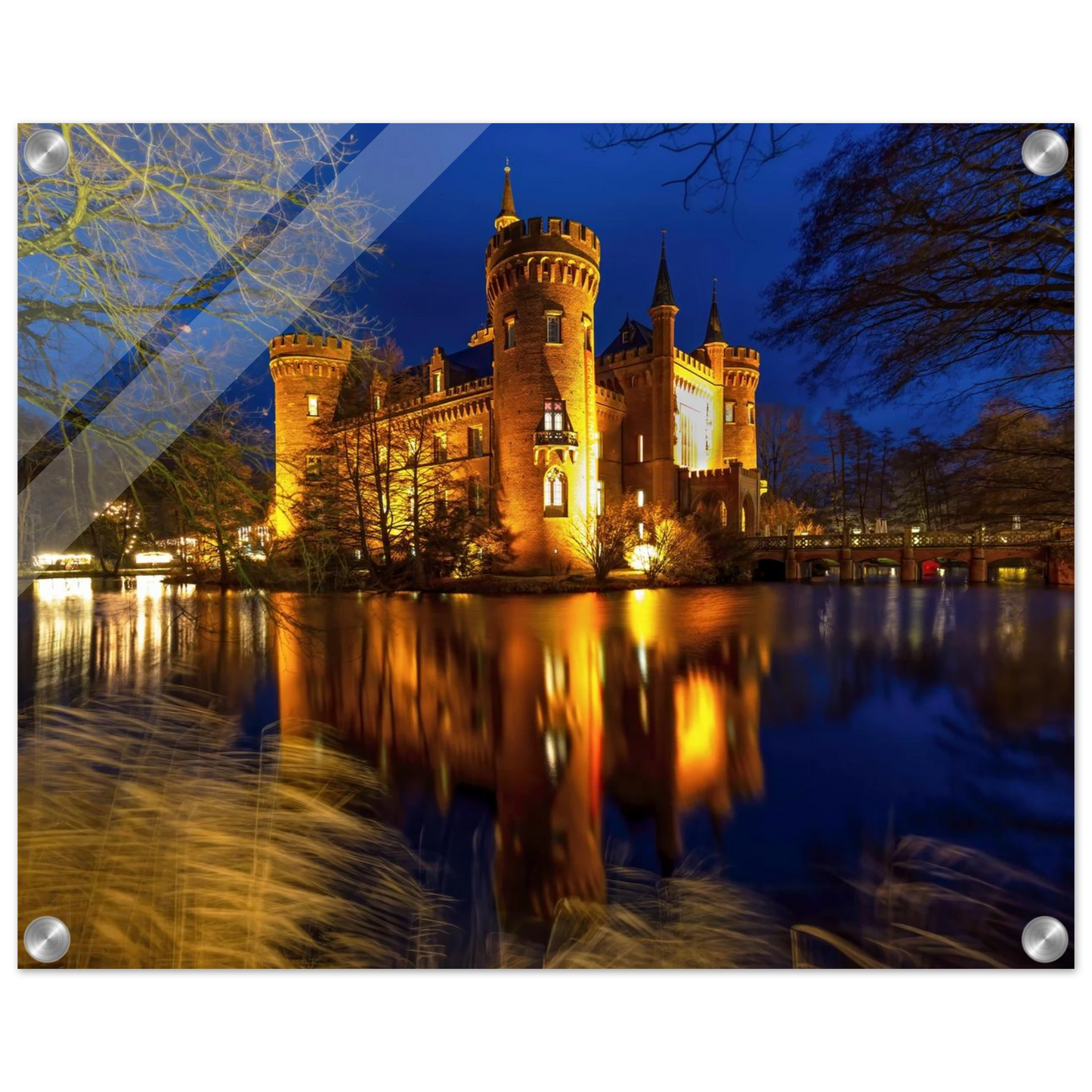 Wandbild schimmerndes schloss bei nacht eine maerchenhafte kulisse in verschiedenen groessen