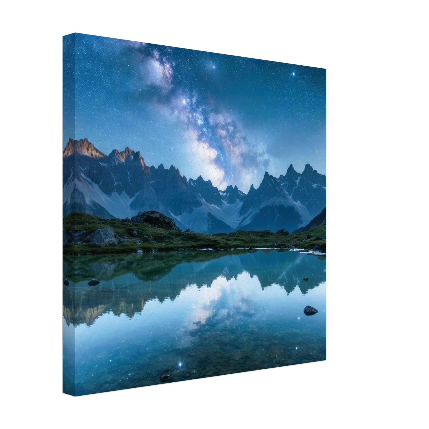 Wandbild himmlische bergspiegelung majestic milky way reflected in alpine lake your choice of sizes