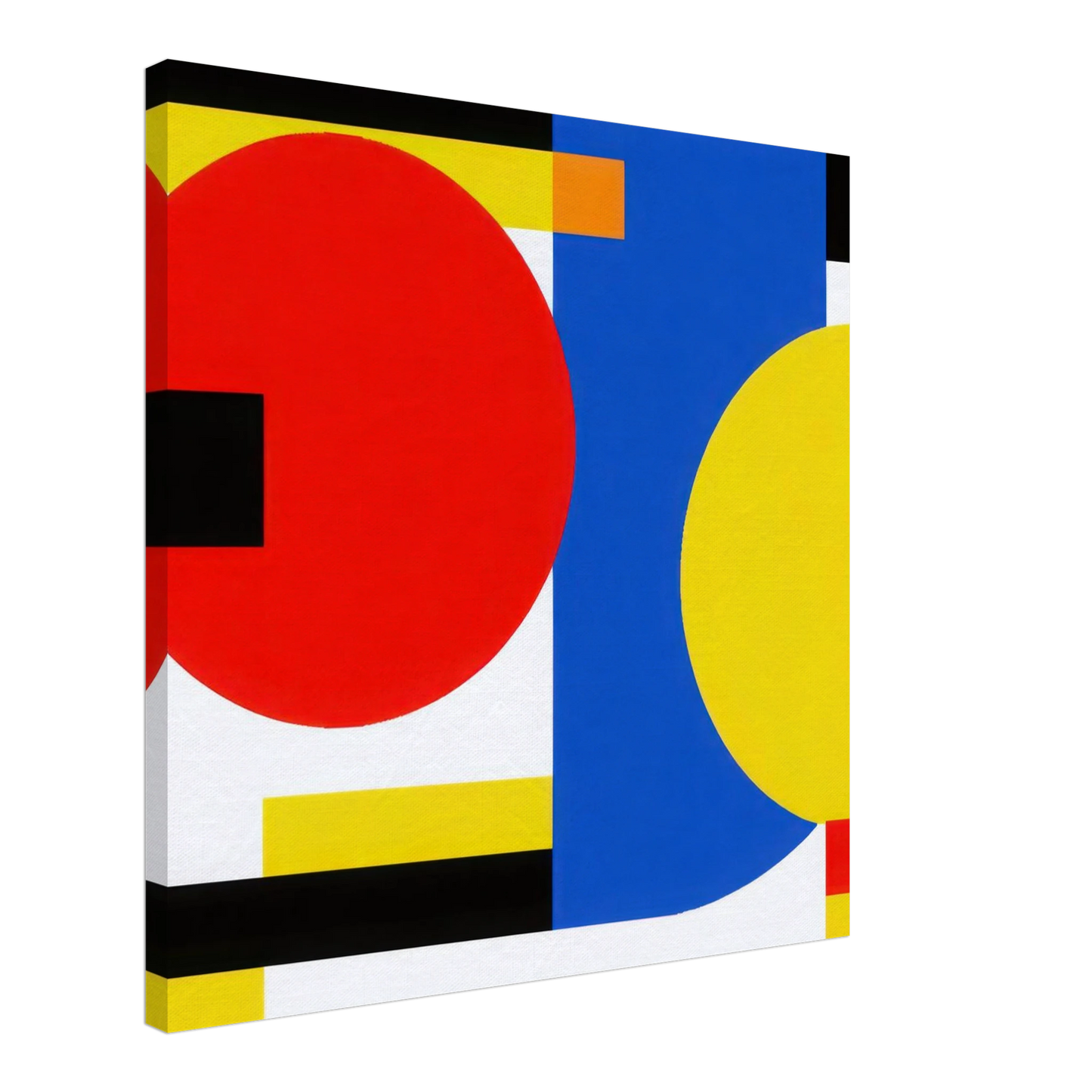 Wandbild bauhaus inspirierte komposition in leuchtendem rot blau gelb abstrakte kunst fuer ihr zuhause