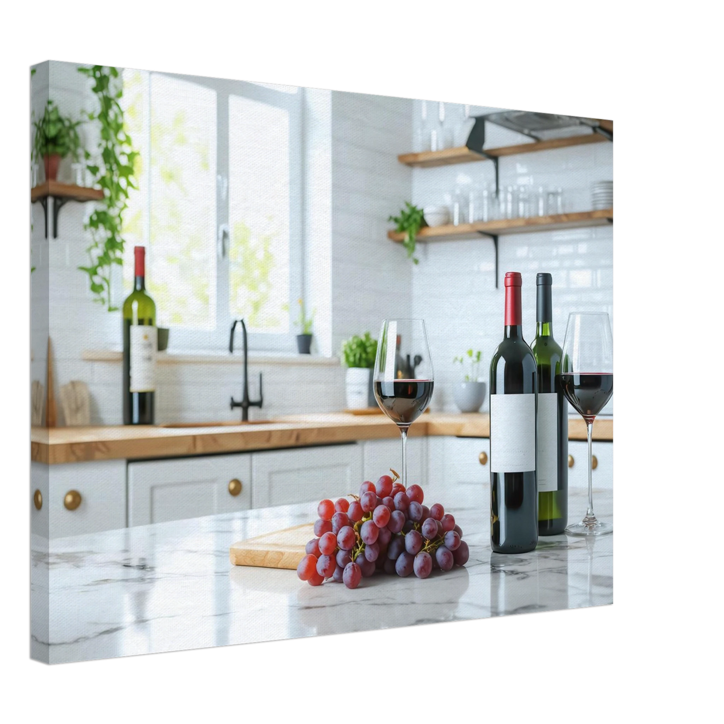 Wandbild wein trauben elegantes kuechenambiente fuer ihr zuhause