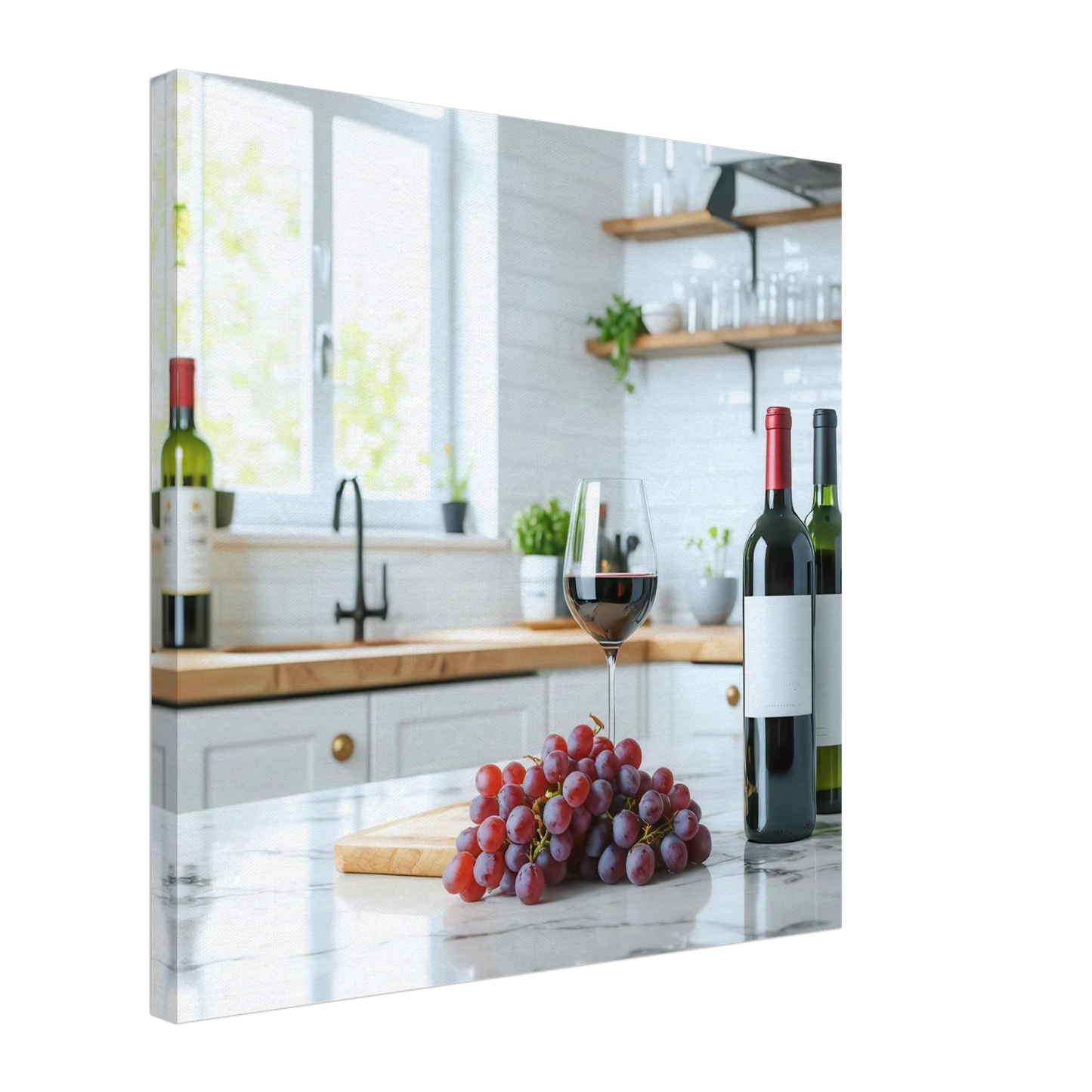 Wandbild wein trauben elegantes kuechenambiente fuer ihr zuhause